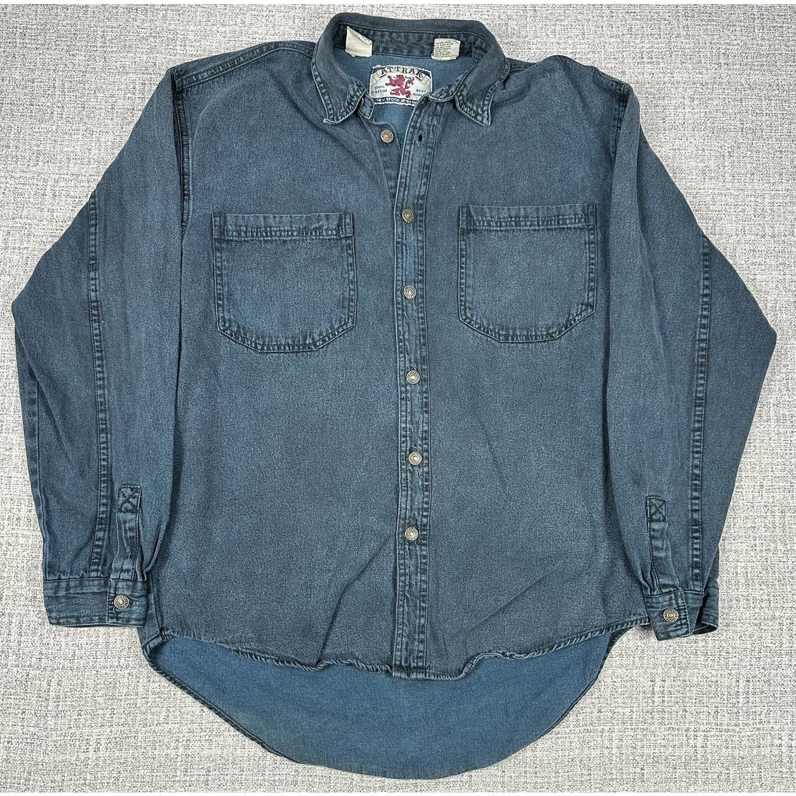 The Unbranded Brand Attrak Shirt Mens Medium Denim Long Sleeve Button Up Pocket Size US M / EU 48-50 / 2 - 1 Thumbnail