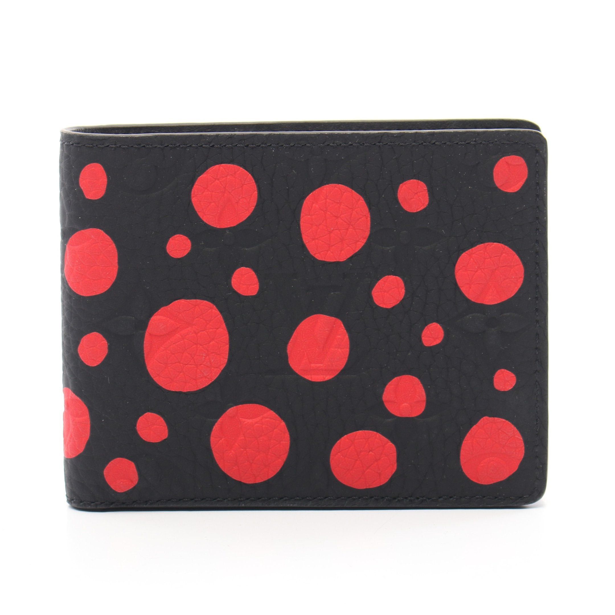 Louis Vuitton Louis Vuitton Louis Vuitton * Yayoi Kusama Portefeuil Slender Infinity Dot Bi-Fold Wallet Leather Black Red Size ONE SIZE - 1 Thumbnail