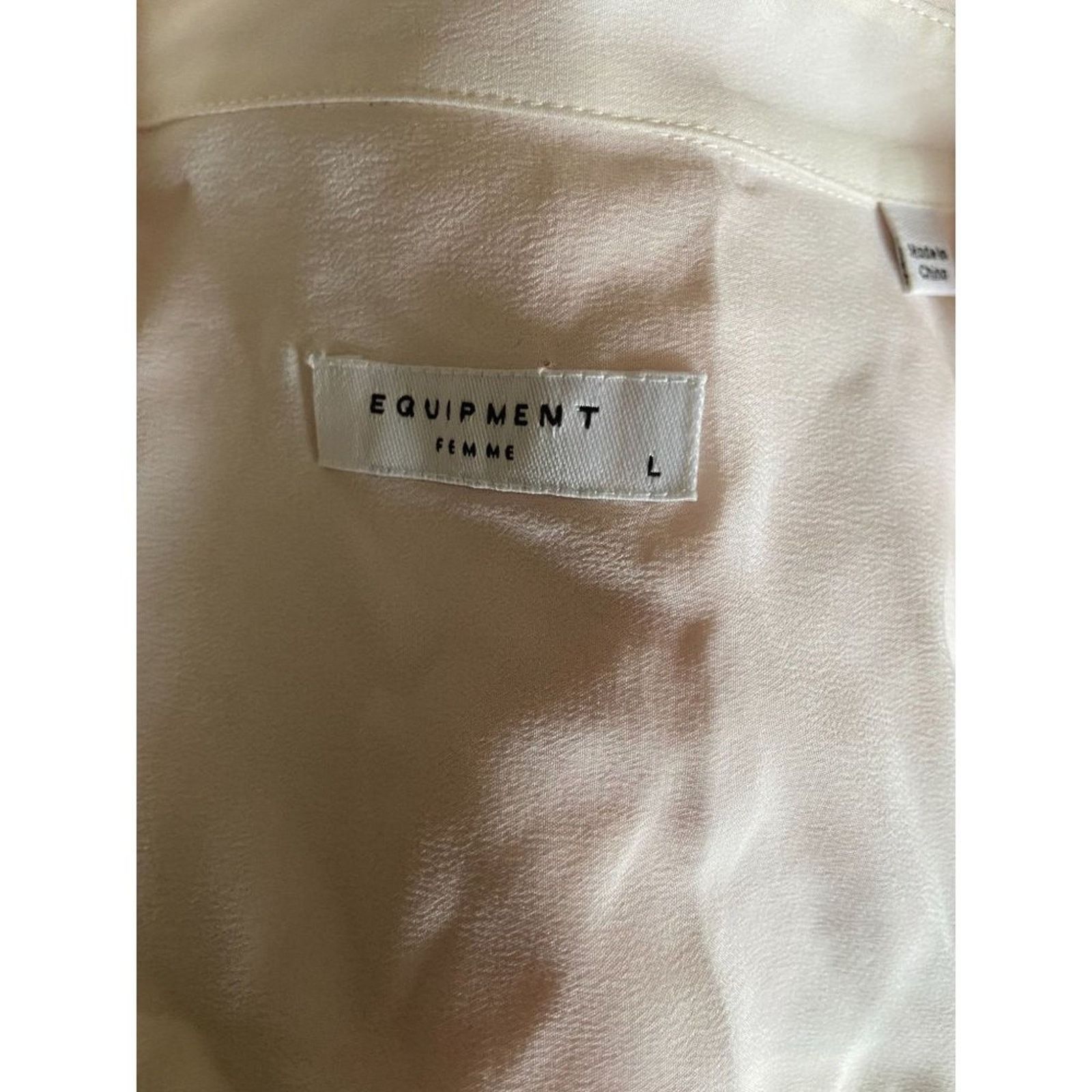 Equipment Equipment 100% Silk Ivory Ladies Large Size L / US 10 / IT 46 - 4 Thumbnail