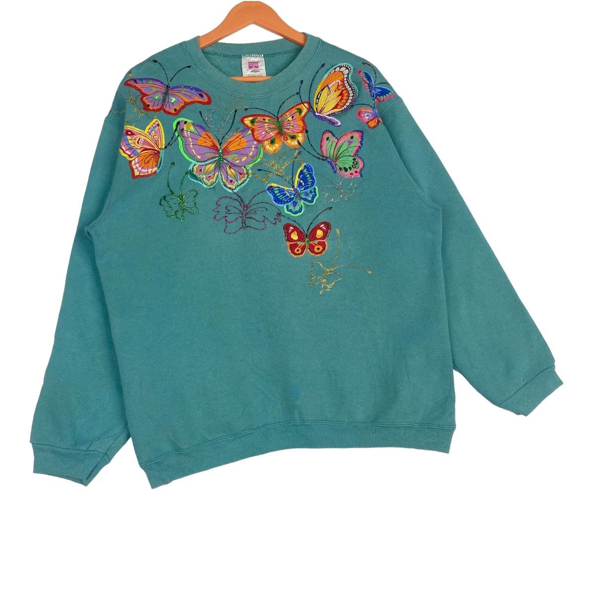 Hanes Butterfly Sweatshirt Crewneck Pullover Jumper Size US L / EU 52-54 / 3 - 4 Thumbnail