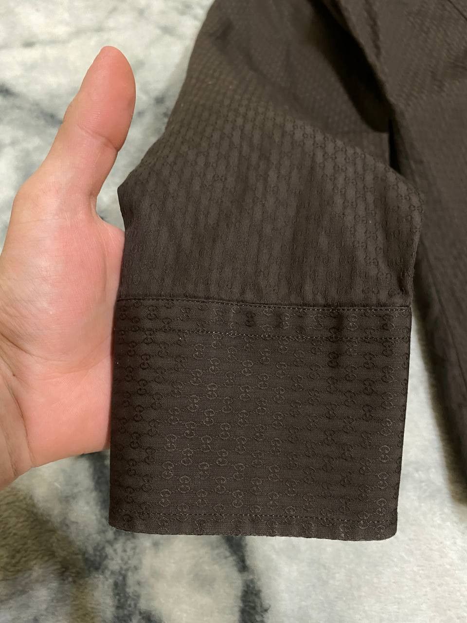Gucci Gucci Brown GG Monogram Shirt Luxury Designer Button-Up Size US S / EU 44-46 / 1 - 6 Thumbnail