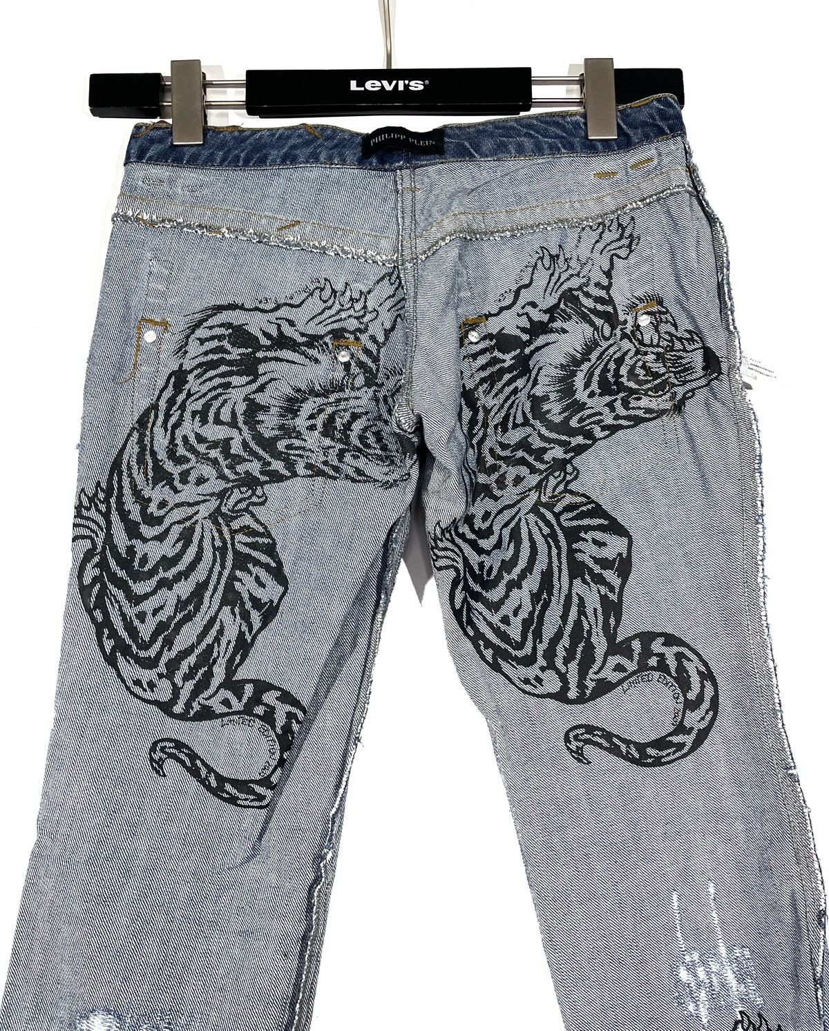 Philipp Plein Philipp Plein Women Y2K Blue Jeans Skull Stones Zip S-M Size 27" / US 4 / IT 40 - 14 Thumbnail