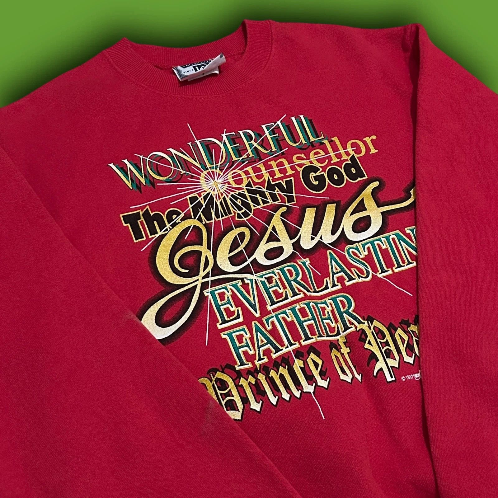 Lee Vintage 90s Jesus Christ Lee Sweatshirt Size US XXS / EU 40 - 1 Thumbnail