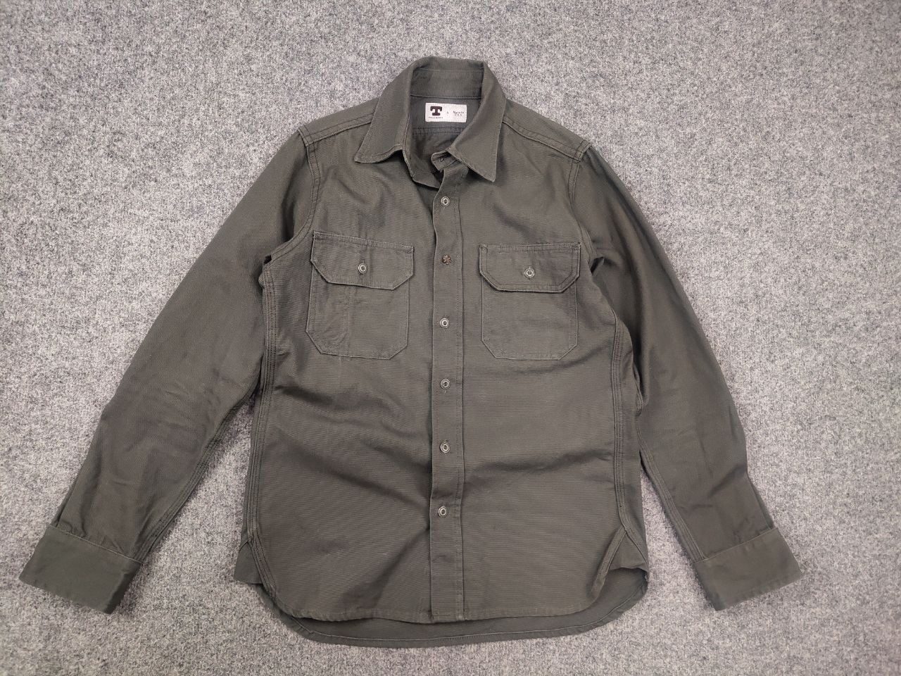 Tellason Vintage Tellason Drab Flap Long Sleeve Button Work Shirt USA Size US S / EU 44-46 / 1 - 2 Thumbnail