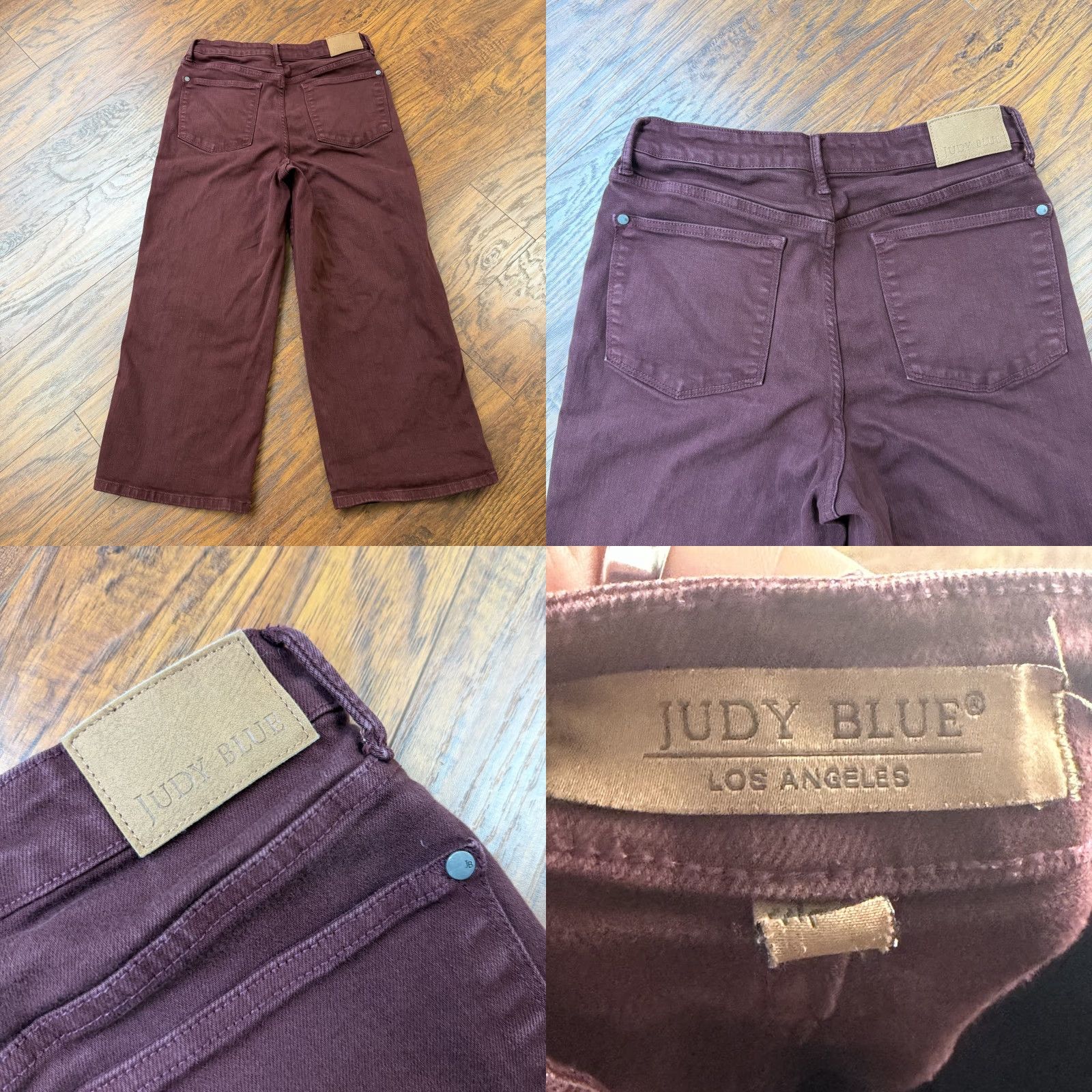Vintage Judy Blue Jeans Women 30 Wide-Leg High Rise Denim Regular Stretch Cotton Polyester Spandex Red Jeans 28x23 Size 30" / US 8 / IT 44 - 8 Thumbnail