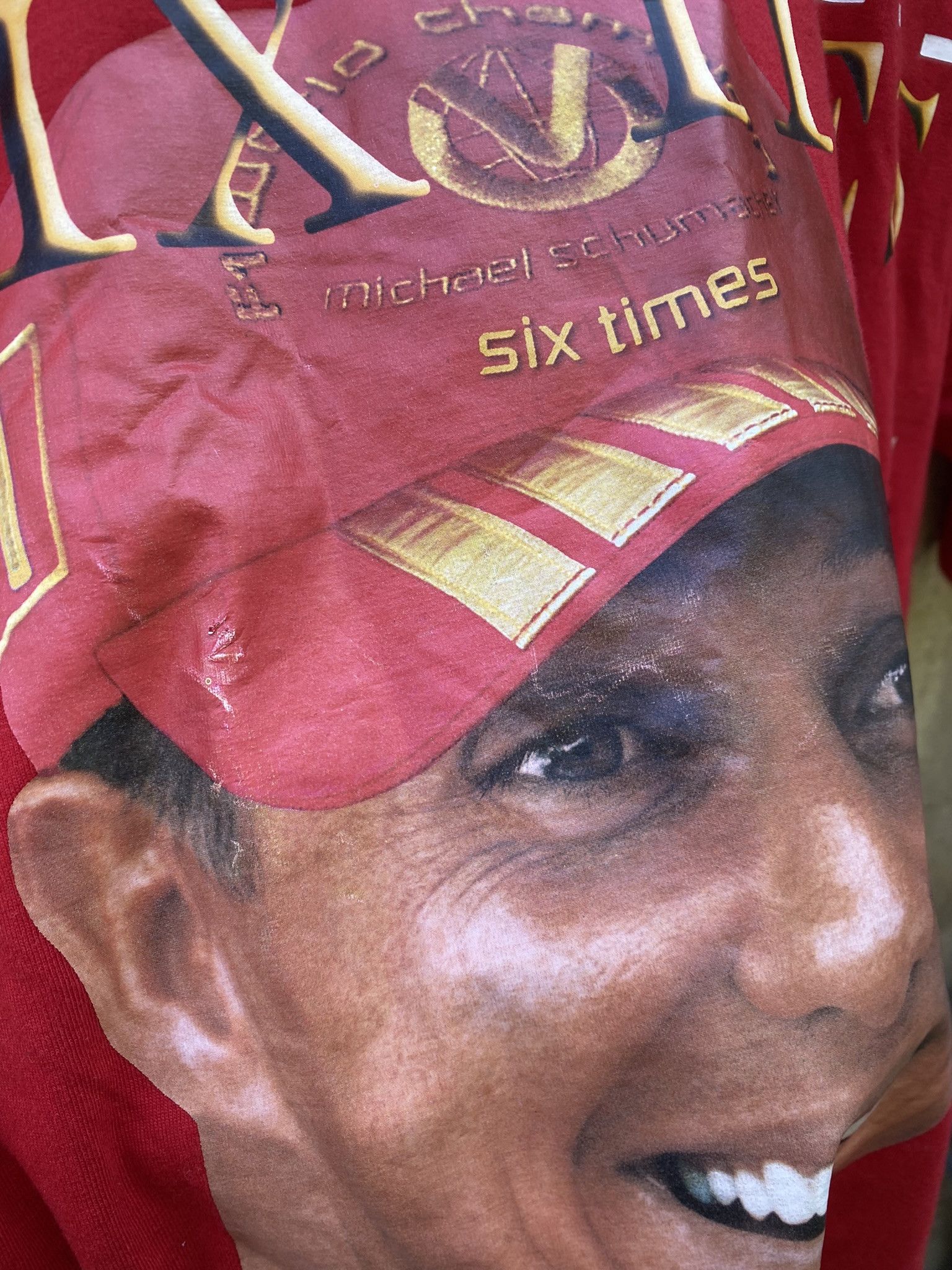 Designer × Vintage Michael Schumacher T-Shirt Red 1994-2003 F-1 Size US L / EU 52-54 / 3 - 9 Thumbnail