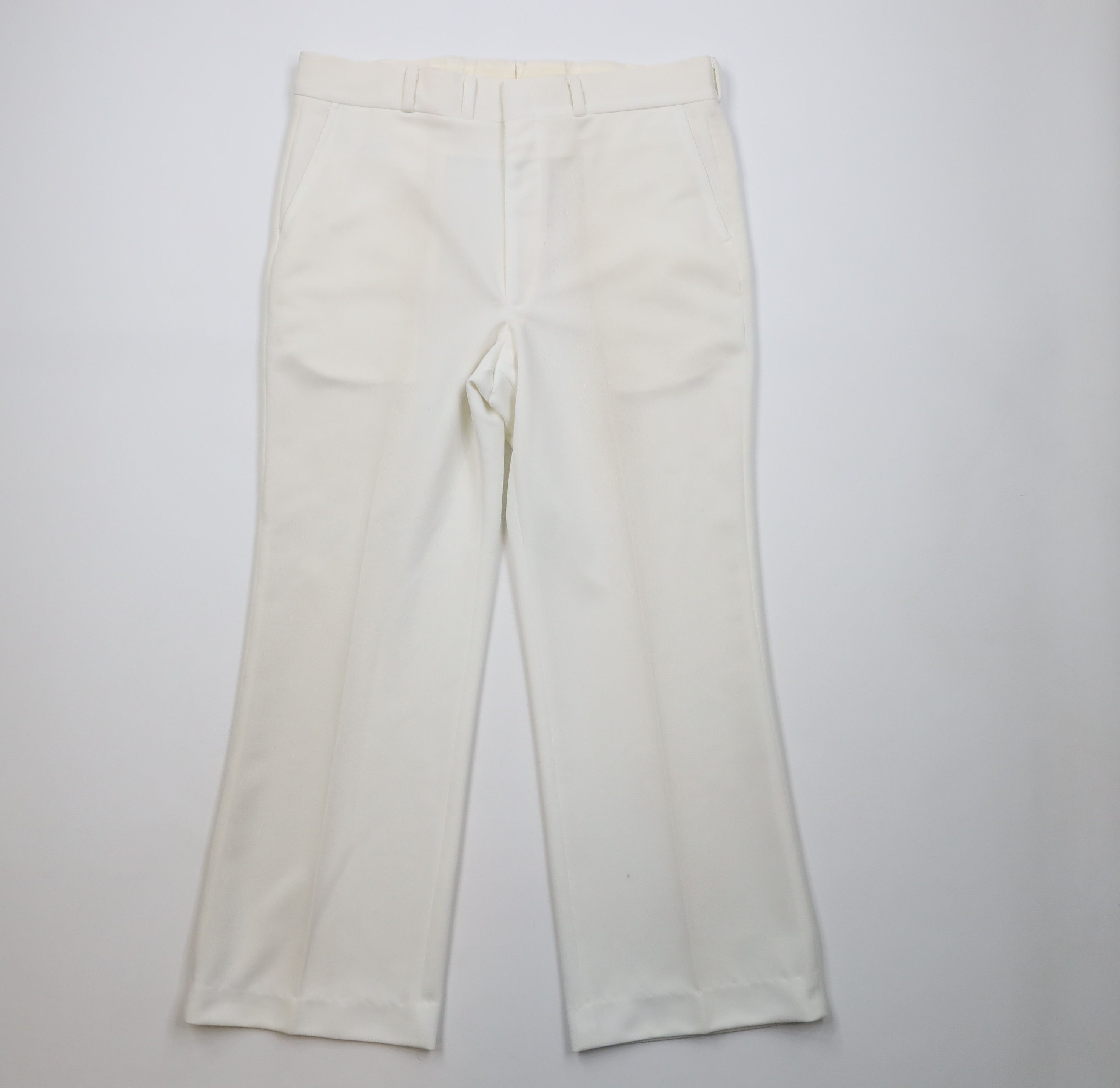 Vintage Vintage 70s Streetwear Wide Leg Bell Bottoms Pants White USA Size US 36 / EU 52 - 1 Thumbnail