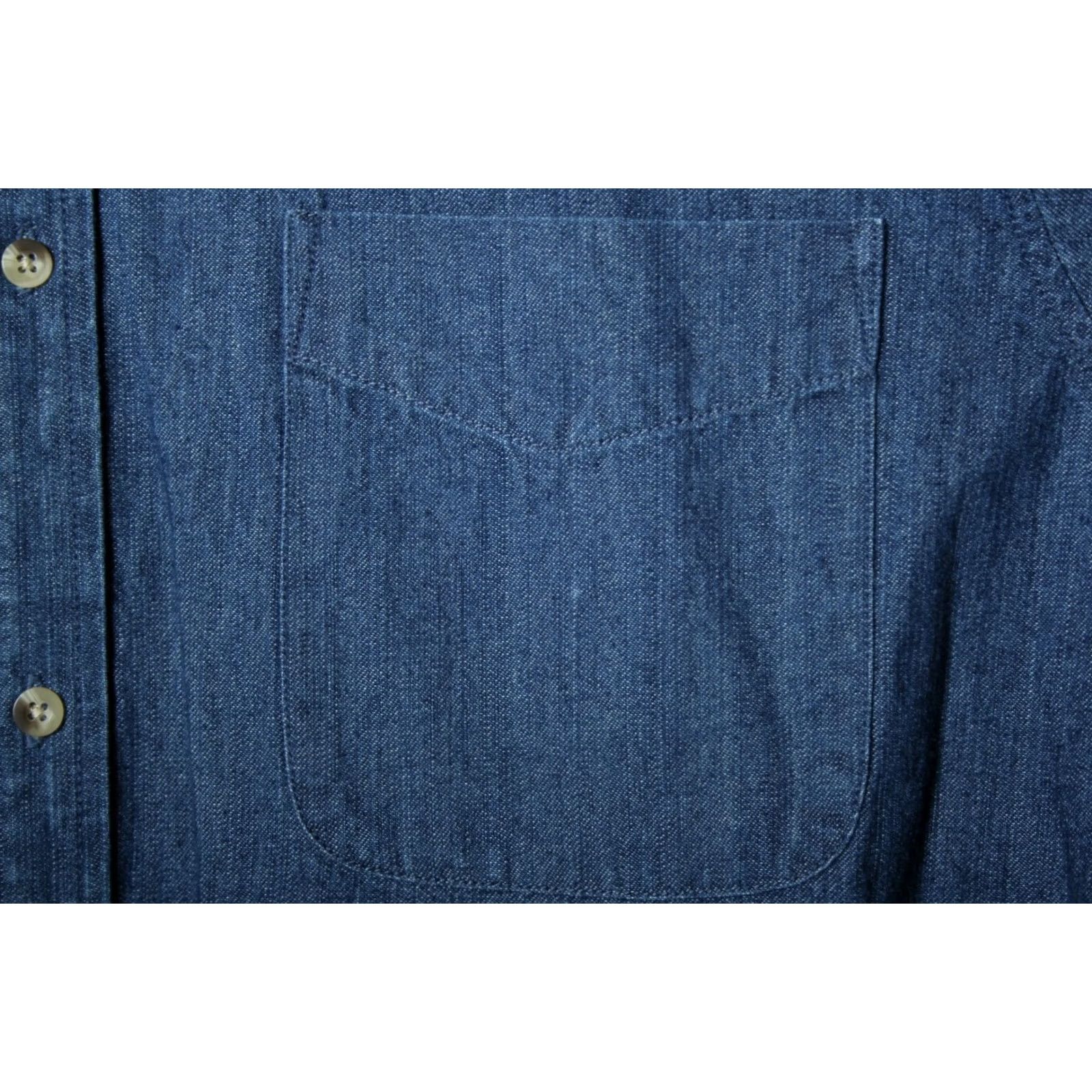 Cherokee VINTAGE Cherokee Denim Shirt, Button-Up, Blue, L, Short Sleeve, 90s, Men, Stone Wash, Cotton, Regular Size US L / EU 52-54 / 3 - 3 Thumbnail