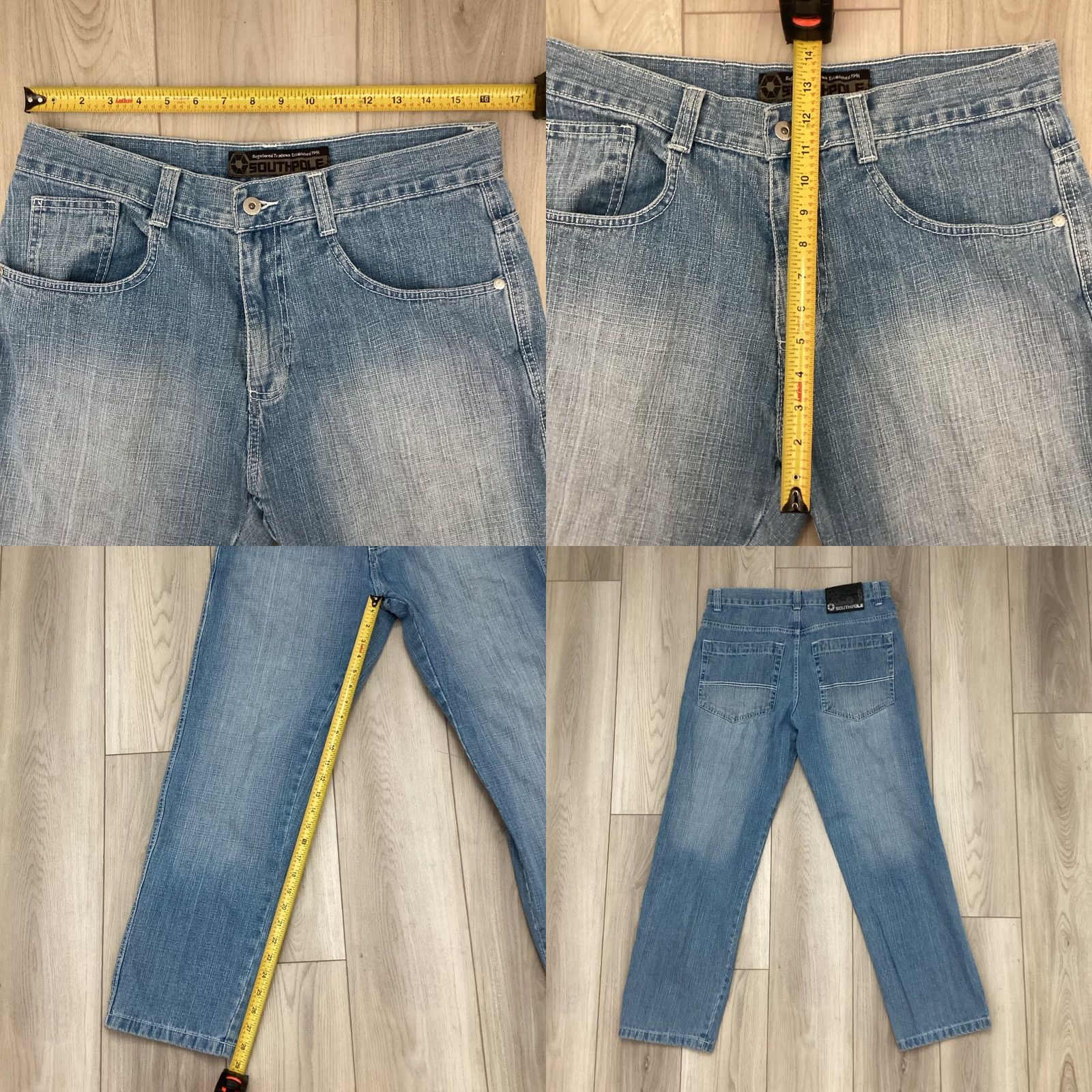 Southpole VINTAGE Southpole Jeans Men’s 34x29 Blue Denim Light Wash Y2K Grunge Hip Hop Black Tab Size US 34 / EU 50 - 8 Thumbnail