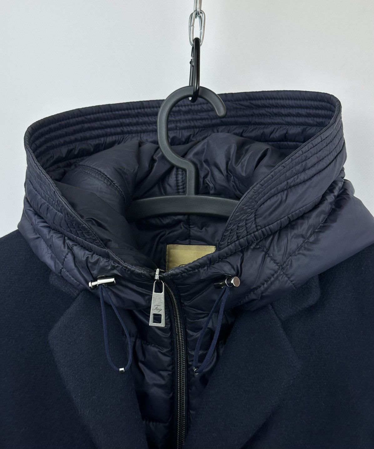 Fay Fay Women’s Blue Wool Coat Size S Navy Hooded Jacket Size S / US 4 / IT 40 - 3 Thumbnail