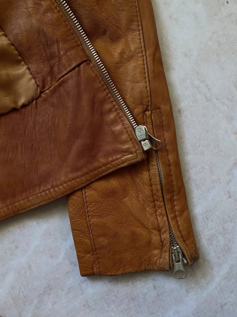 Genuine Leather × Vintage Vintage Sasch Racer Leather Jacket Italy Size M / US 6-8 / IT 42-44 - 7 Thumbnail