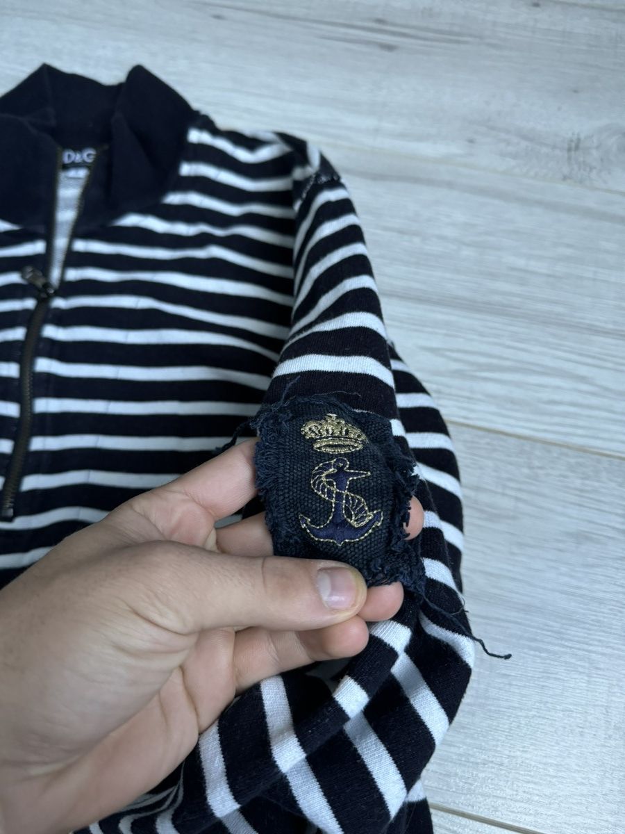 Dolce & Gabbana × Vintage Vintage Dolce & Gabbana 1/2 zip up sweater striped shirt Size US L / EU 52-54 / 3 - 6 Thumbnail