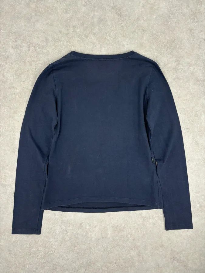 Moschino 2000s Moschino Navy Mona Lisa Studded Graphic Longsleeve T-Shirt Size US XS / EU 42 / 0 - 5 Thumbnail
