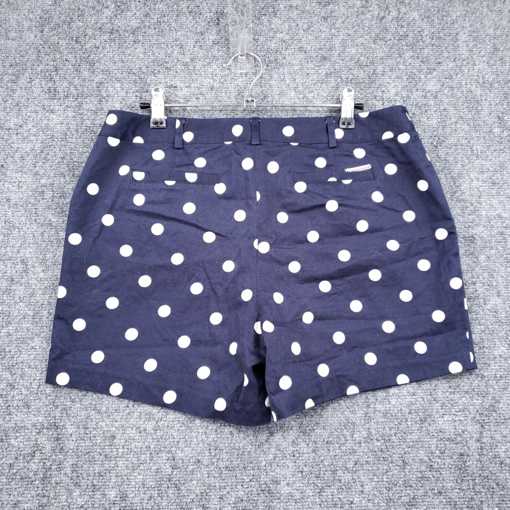 Michael Kors Michael Kors Shorts Womens 10 Blue Chino Polka Dots Mid Rise Medium Wash Zip Fly (Regular) Size 32" / US 10 / IT 46 - 2 Thumbnail