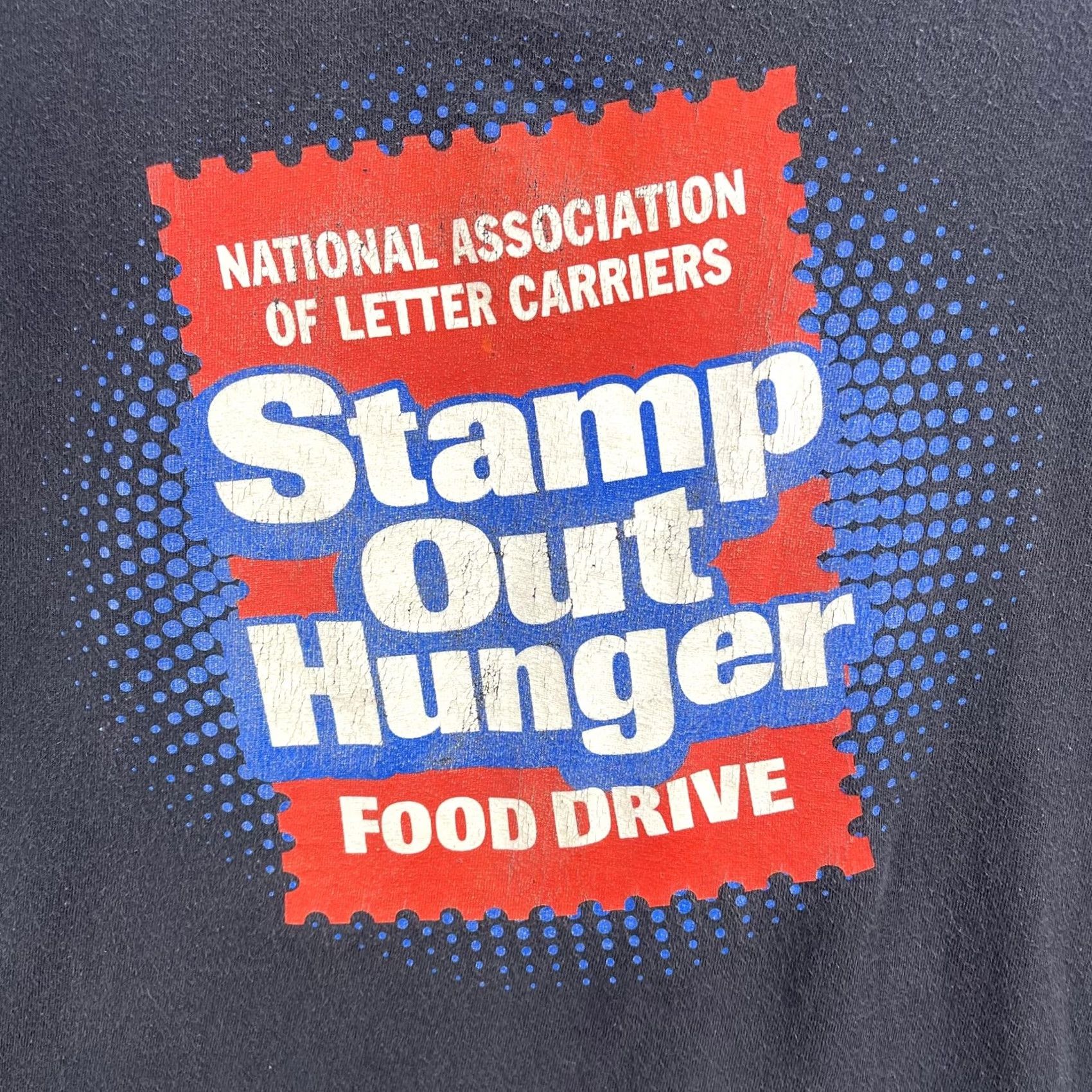 Stampd Stamp Out Hunger Shirt Mens XL Black Stamp Out Hunger Food Drive Windjammer T-Shirt Charity Event Graphic Print USPS/NALC Vintage? Size US XL / EU 56 / 4 - 3 Thumbnail