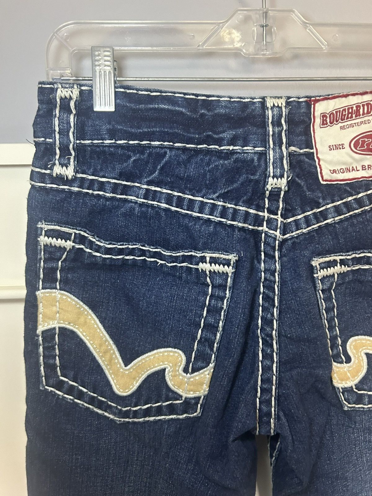 Vintage Vintage Rough Rider Jeans big contrast stitch denim Size US 29 - 8 Thumbnail