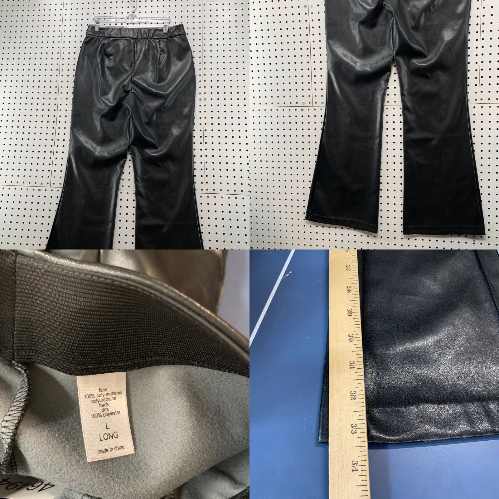 Vintage NEW Maurices Pants Womens Large Long Pull On Elastic Faux Leather Flared 33x33.5 White Size 36" / US 14 / IT 50 - 8 Thumbnail