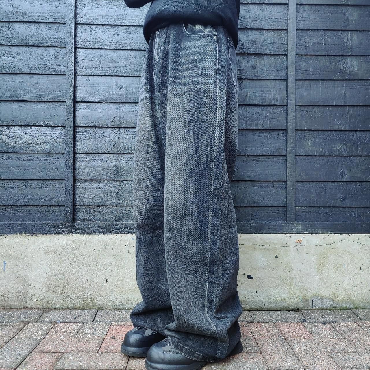Other Japanese Black Heavy Faded Baggy Jeans Size US 32 / EU 48 - 2 Thumbnail