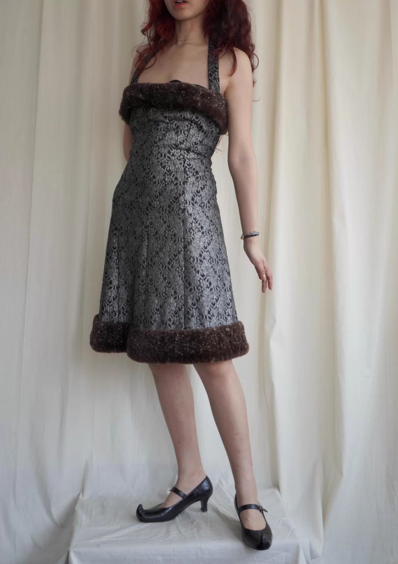 Chanel Chanel 2005 AW Halter Lace Dress Sleeve Set Silver/Suede L Size L / US 10 / IT 46 - 6 Thumbnail