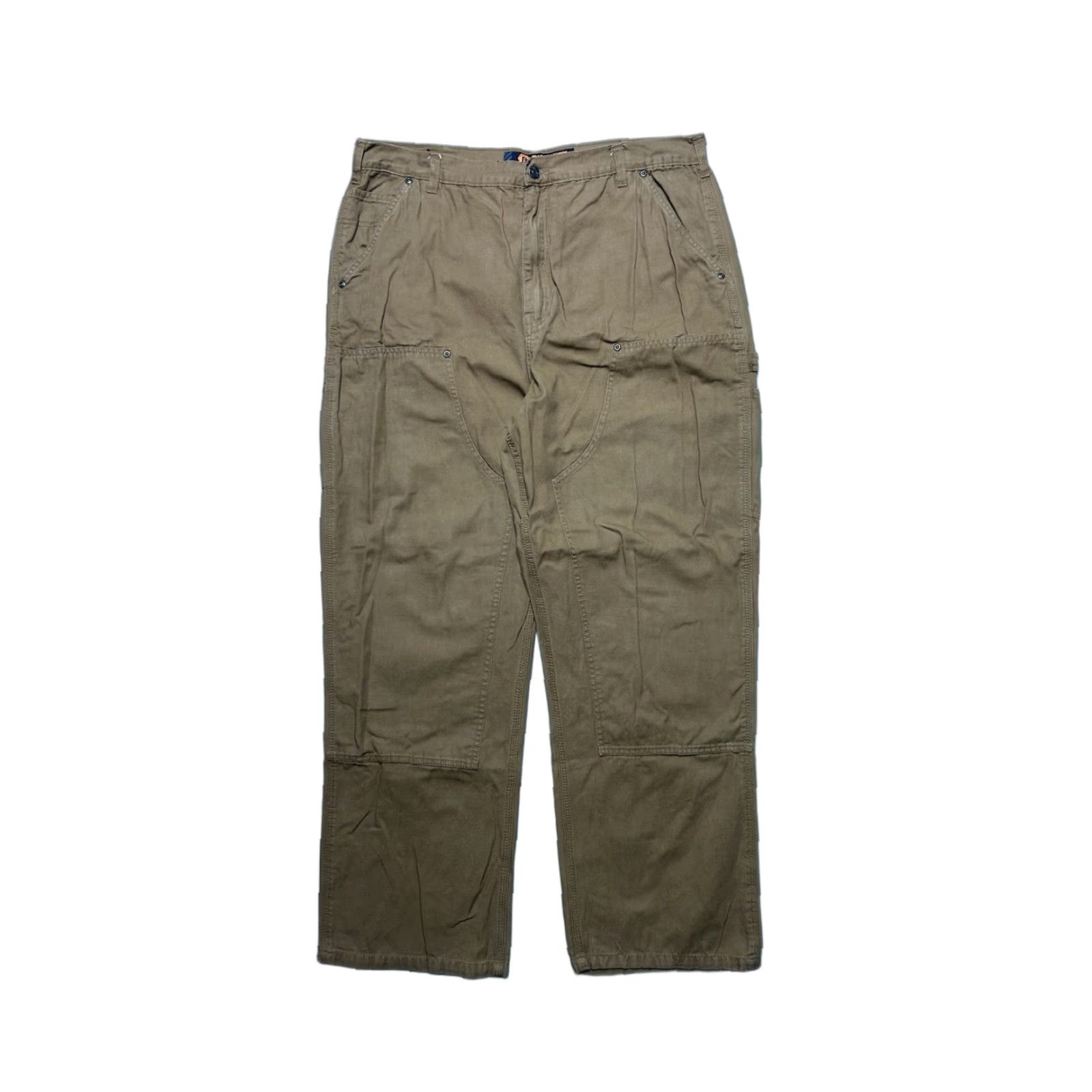 Doublet VINTAGE y2k double knee carpenter pants cotton canvas workwear baggy 35x29 Brown Men Pants Size US 35 - 1 Thumbnail
