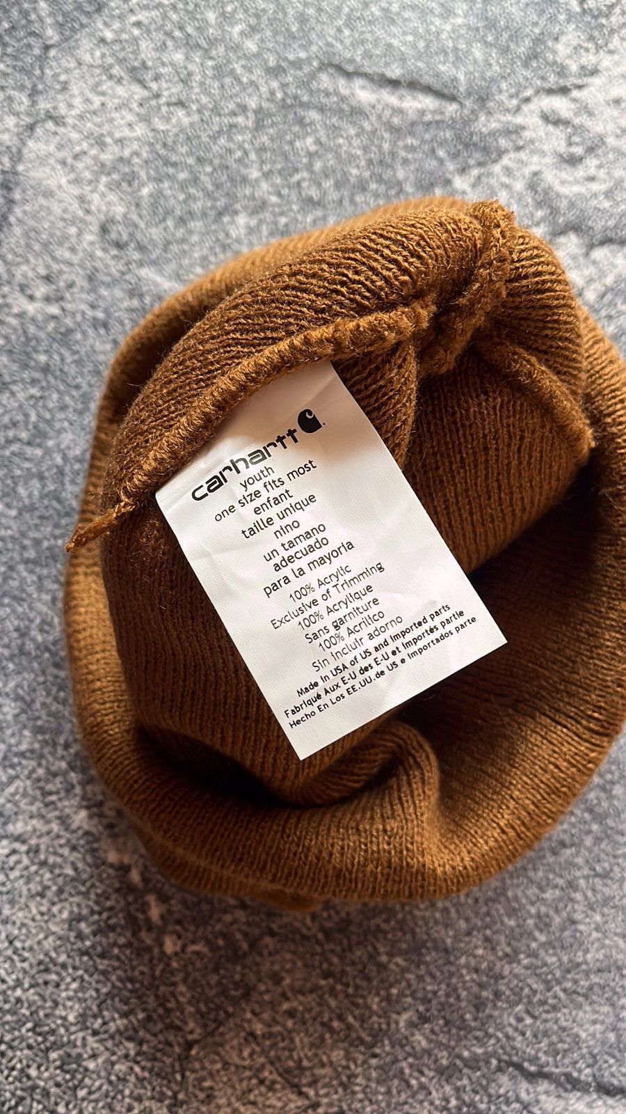 Carhartt × Vintage VTG Brown CARHARTT Beanie Hat Size ONE SIZE - 4 Thumbnail