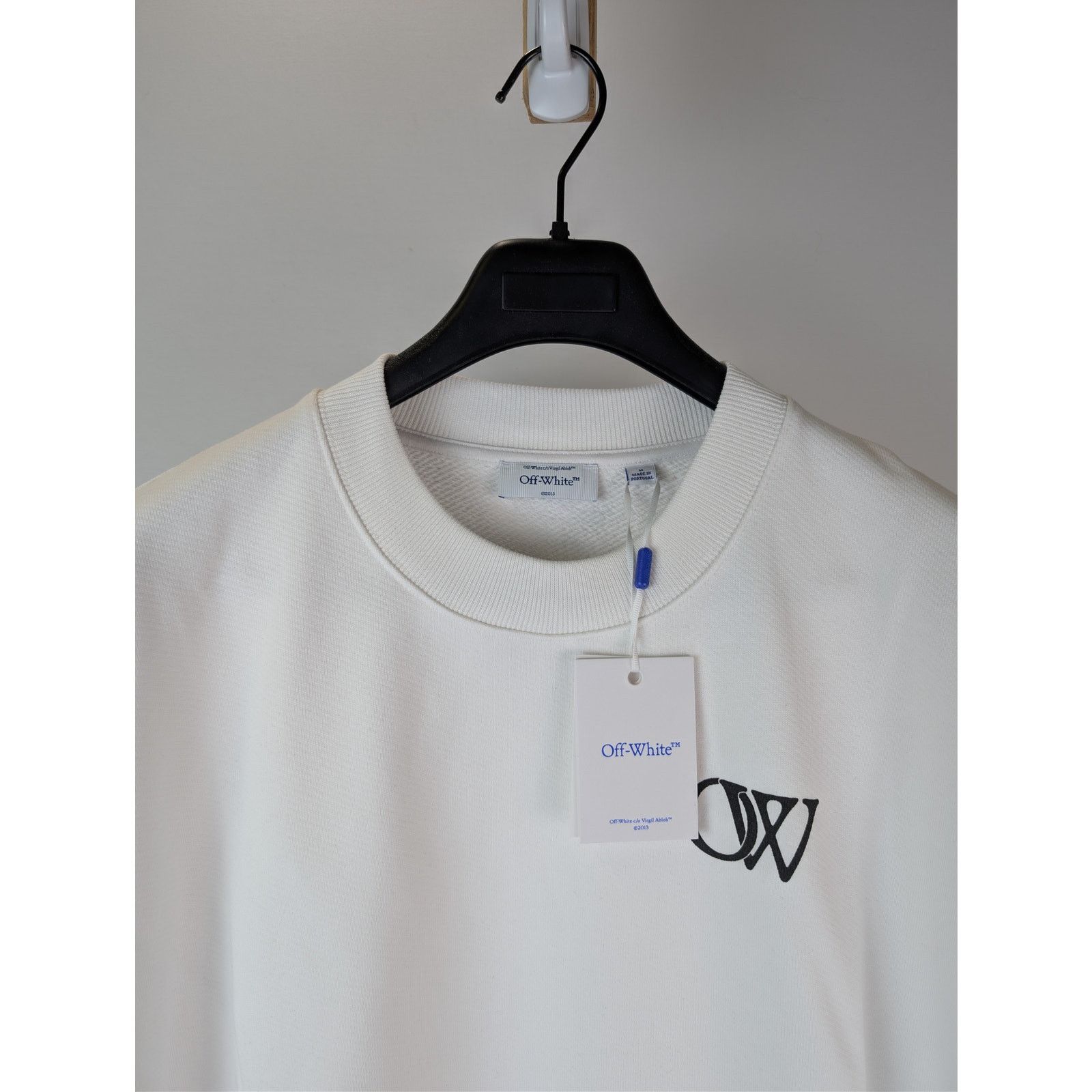 Off-White o1rshd1 Diag Skate Crewneck Sweatshirt in White / Black Size US XL / EU 56 / 4 - 8 Thumbnail