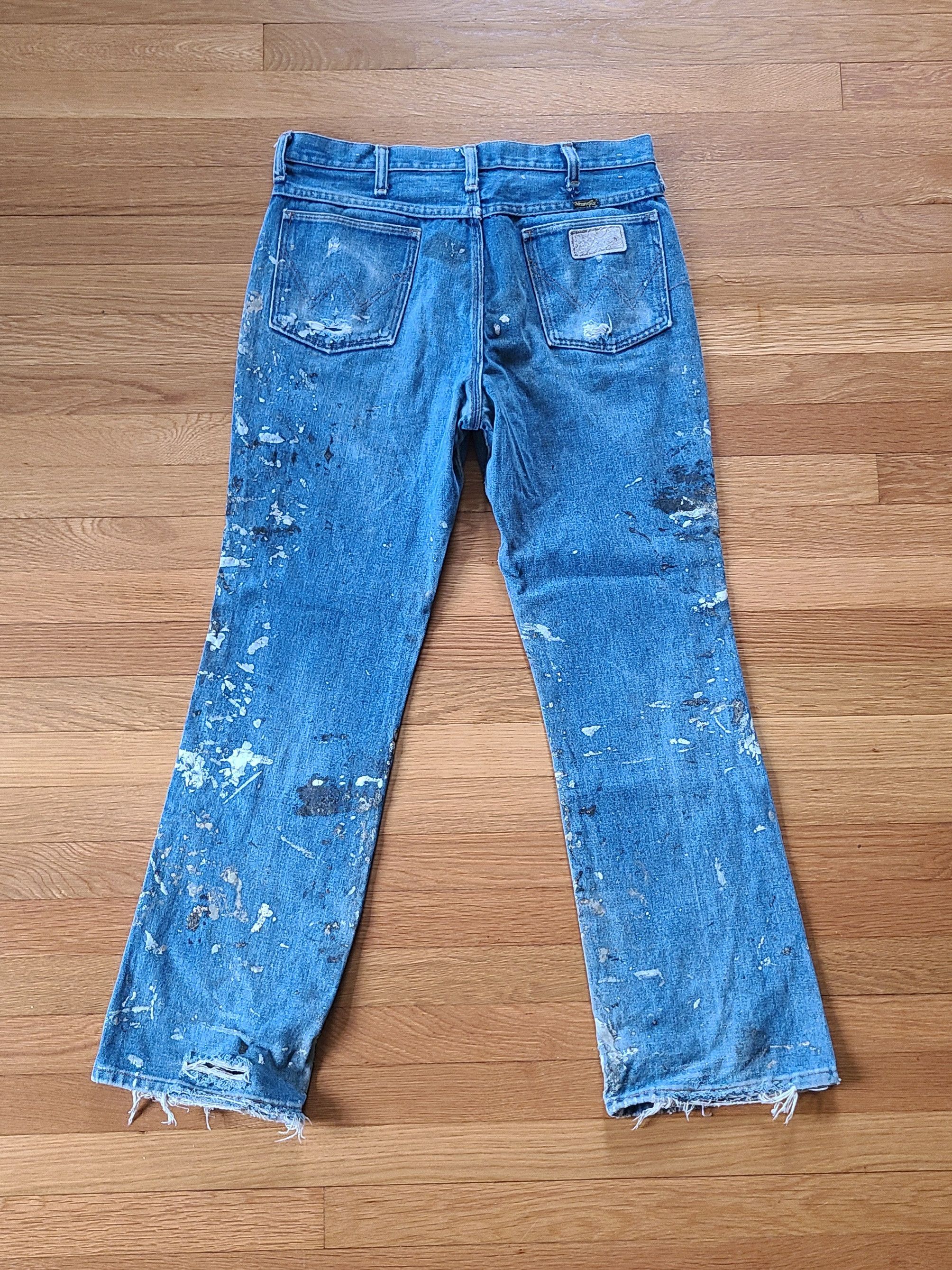 Cowboy Equipment Vintage 80s Wrangler Bootcut Painter Jeans Helmet Lang Style Size US 32 / EU 48 - 3 Thumbnail