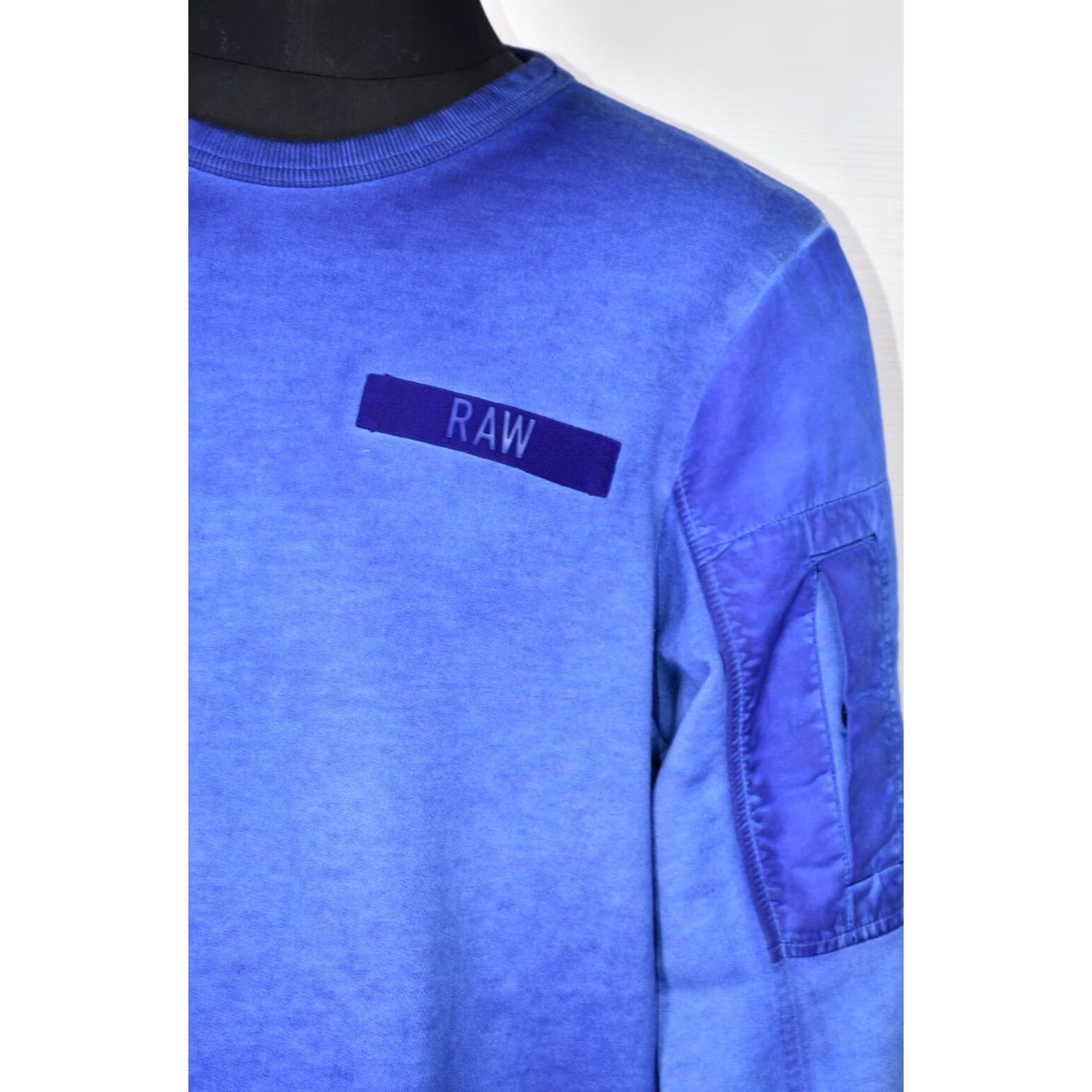 G-Star G-Star RAW Batt R SW L/S Sweatshirt Mens XL Blue Pattern: Solid Size US L / EU 52-54 / 3 - 4 Thumbnail