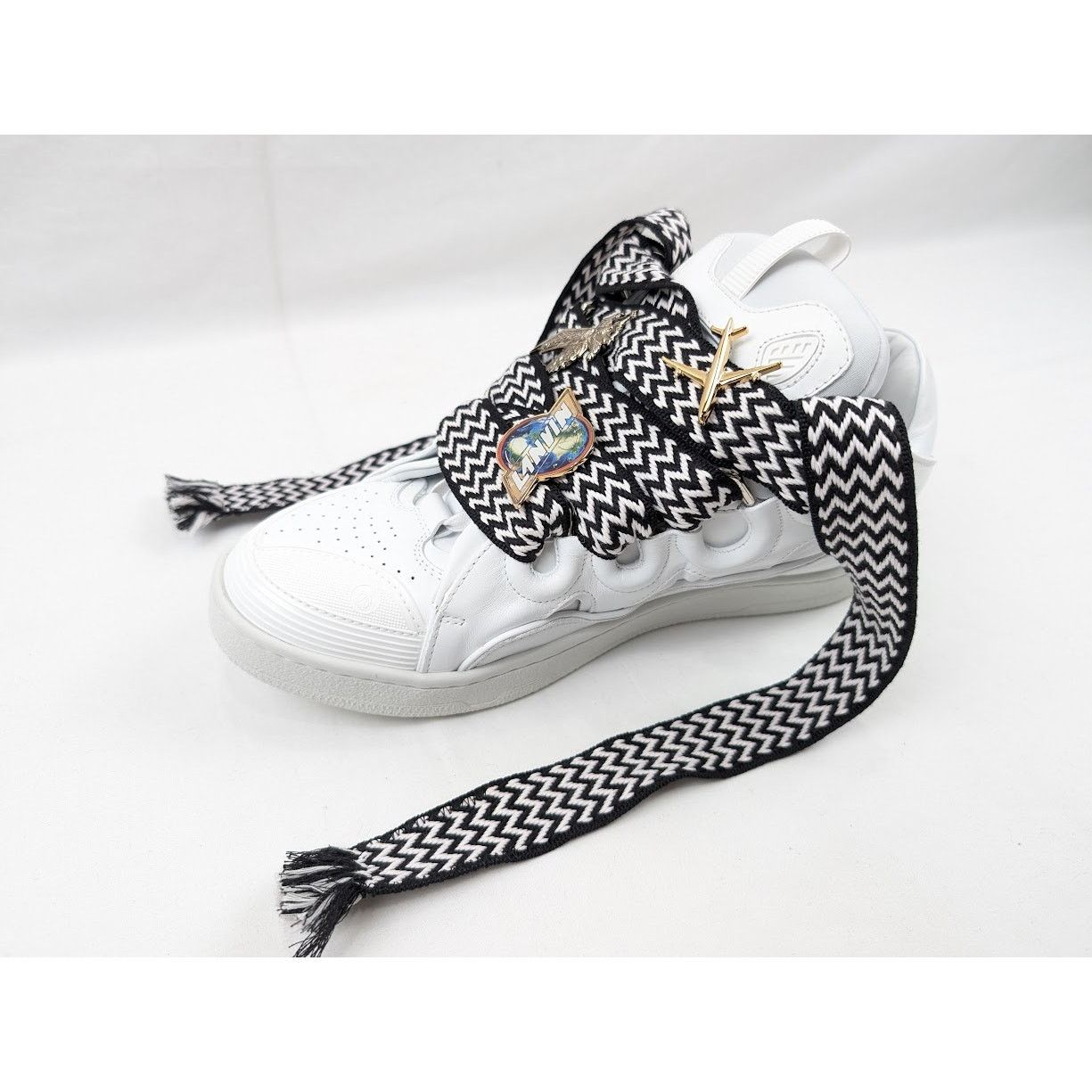 Lanvin o1rshd1 Curb Sneakers in White/Black Size US 10 / EU 43 - 9 Thumbnail
