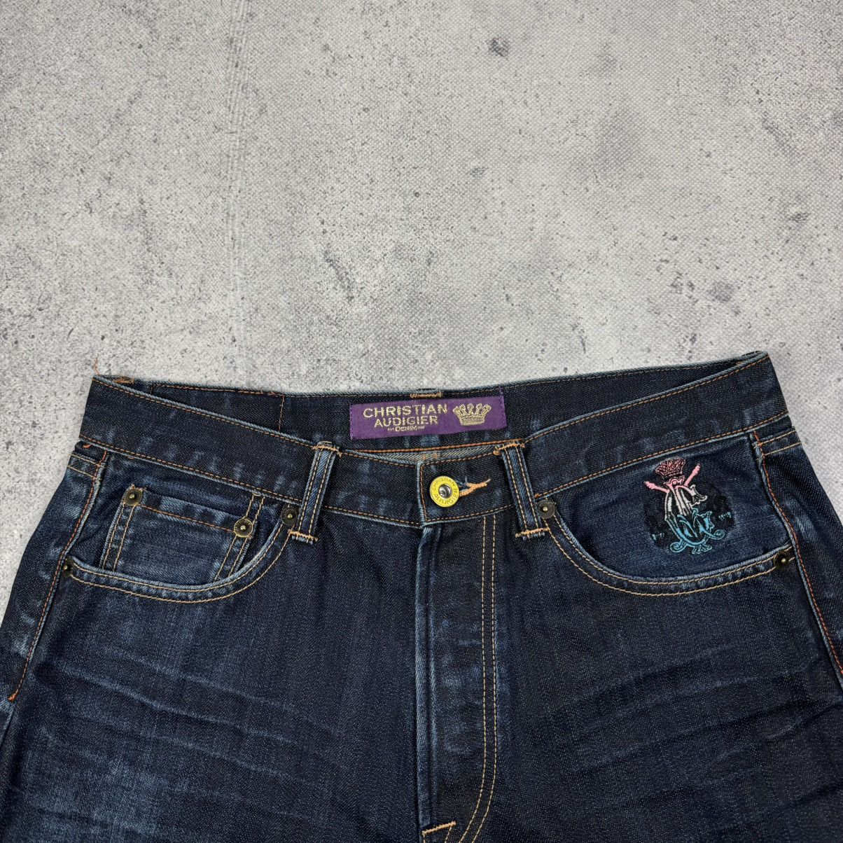 Christian Audigier × Ed Hardy RARE Christian Audigier West Coast Embroidered King Jeans Size US 34 / EU 50 - 10 Thumbnail