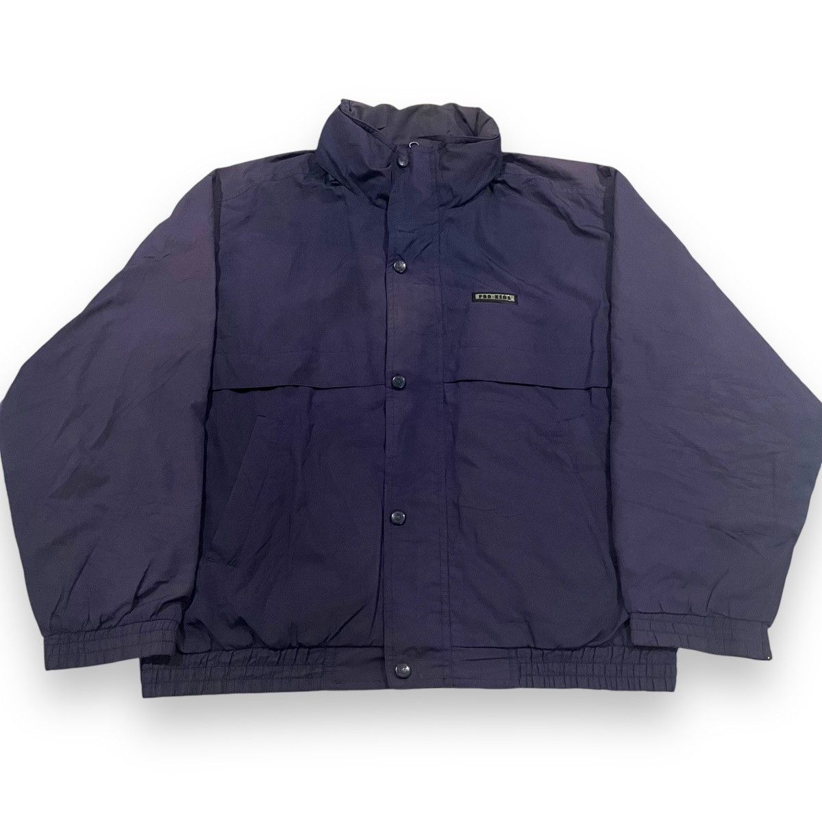 Pro-Keds × Vintage PRO-KEDS Hidden Hoodie Logo Spellout Bomber Jacket Size US L / EU 52-54 / 3 - 1 Thumbnail