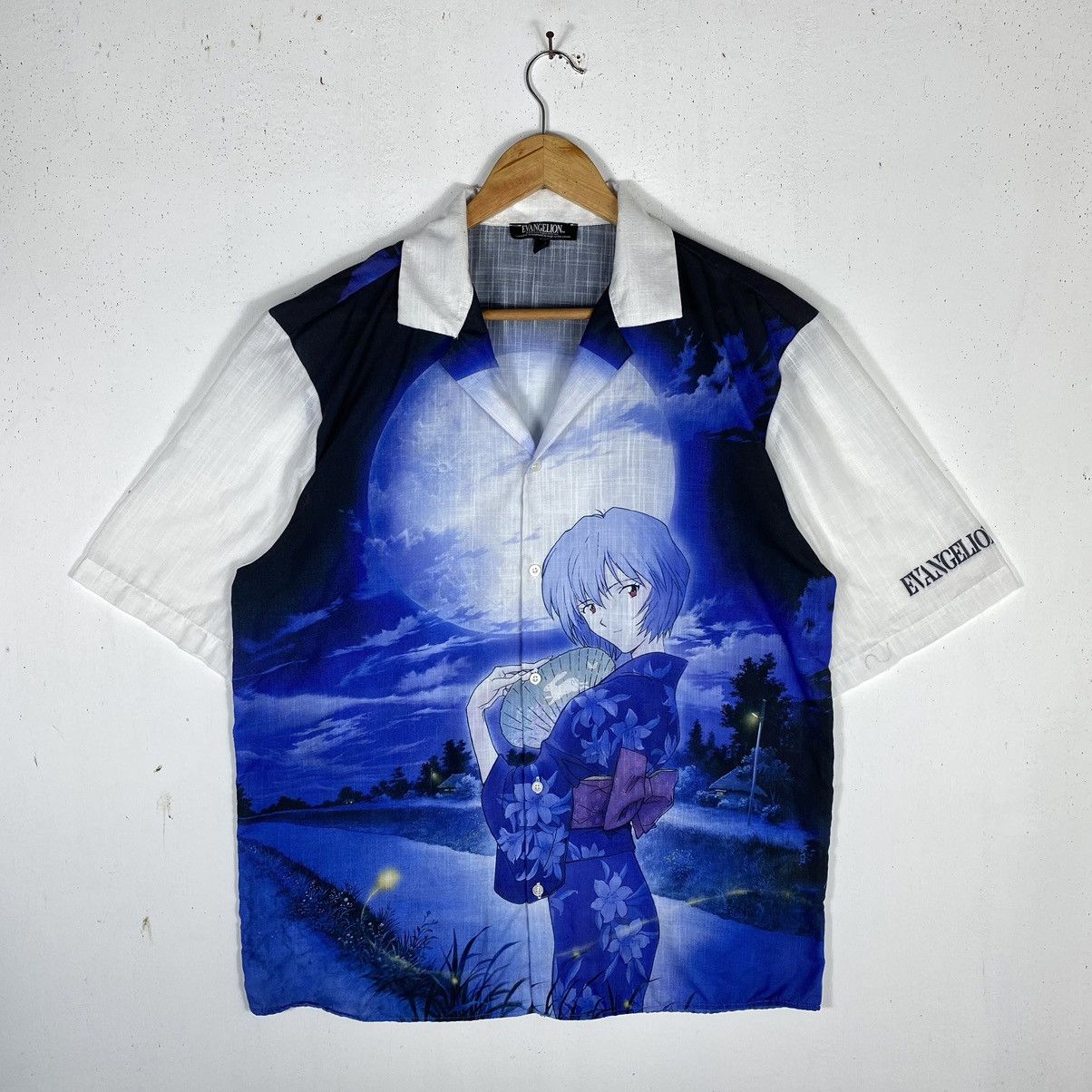 Japanese Brand × Vintage EVANGELION REI AYANAMI ANIME OPEN COLLAR BUTTON UPS Size US L / EU 52-54 / 3 - 3 Thumbnail