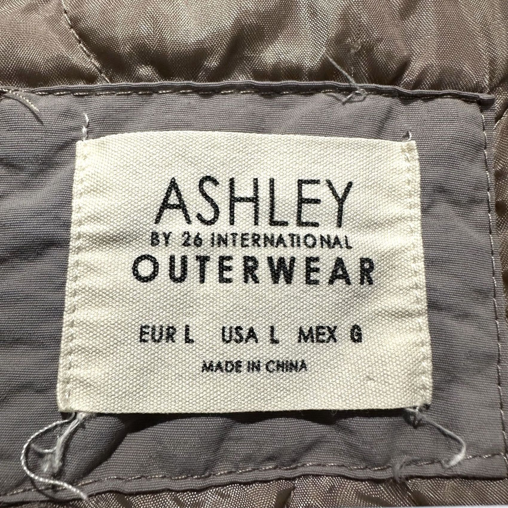 Vintage Ashley Jacket Women L Gray Quilted Insulated Snap Up Military Style Mid-Length Size L / US 10 / IT 46 - 4 Thumbnail