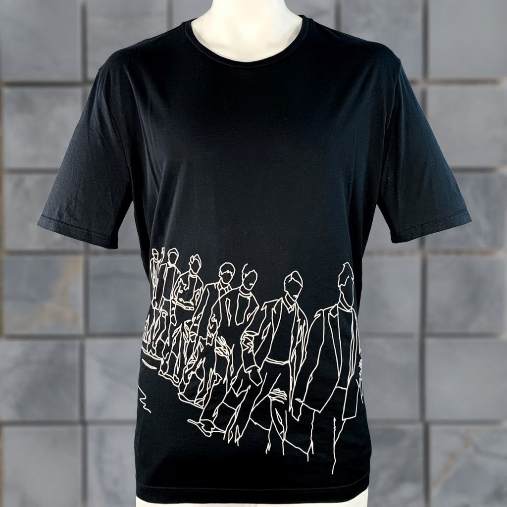 Lanvin LANVIN Size XXXL Black White Line Drawing Cotton Crew Neck Shirt Size US XXL / EU 58 / 5 - 1 Thumbnail