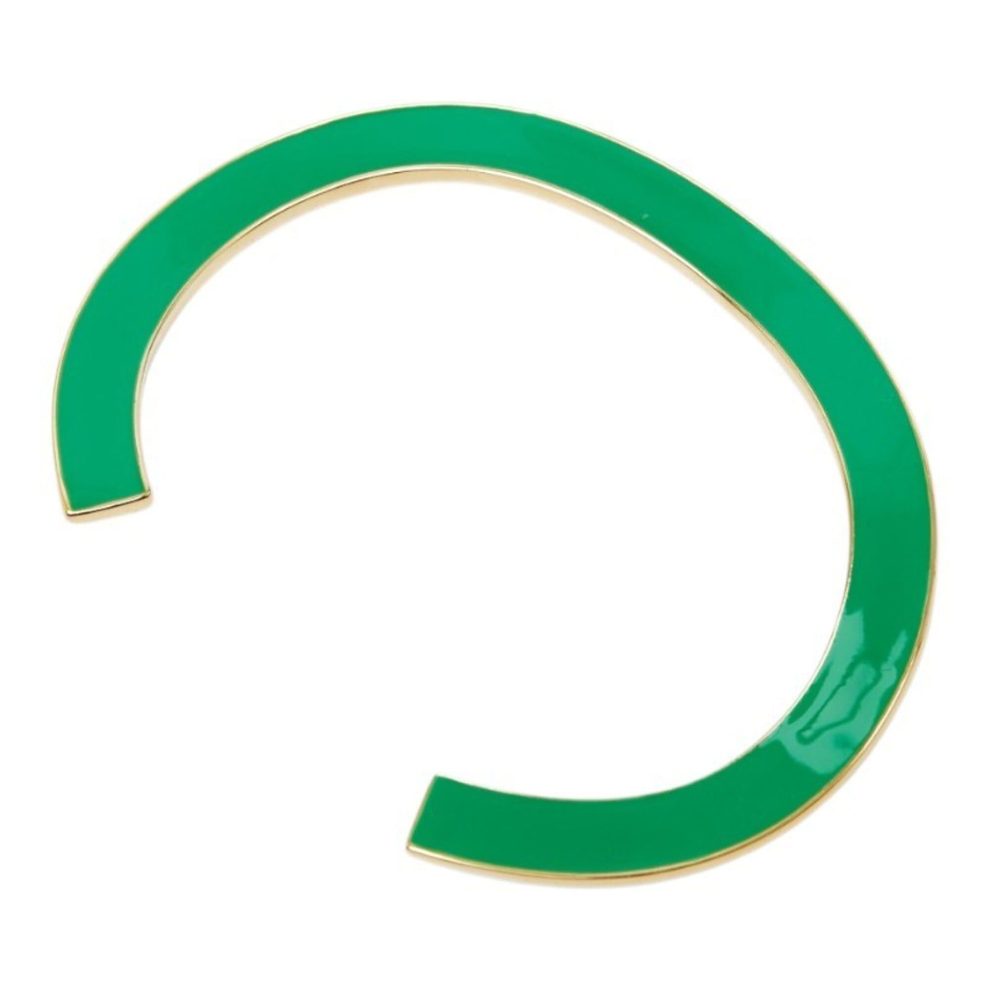 Bottega Veneta Bottega Veneta Curved Cuff Bangle Bicolor Bracelet Size: L Green Light Blue Gold SV925 Silver Enamel Women's BOTTEGAVENETA Size ONE SIZE - 1 Thumbnail