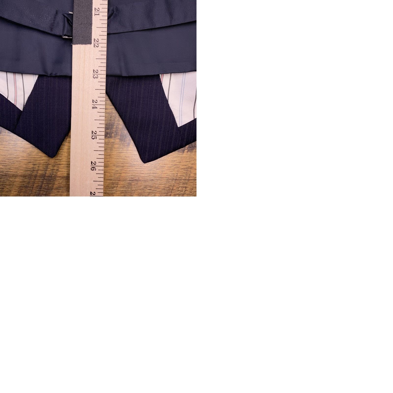 Polo Ralph Lauren Polo Ralph Lauren Suit Lapel Vest Mens 44 Long Navy Blue Striped Wool Size US XXL / EU 58 / 5 - 9 Thumbnail