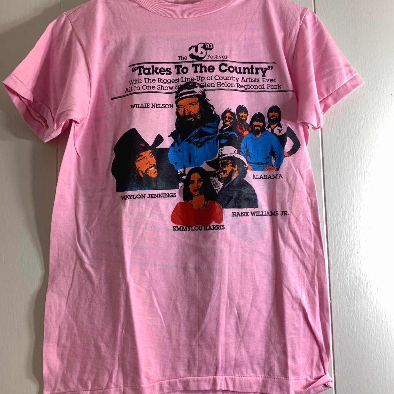 Vintage 1983 WILLIE NELSON HANK WILLIAMS JR US Festival tee shirt L Size US L / EU 52-54 / 3 - 3 Thumbnail