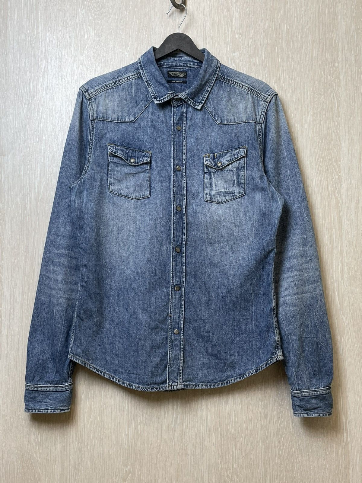 Allsaints × Vintage Allsaints Denim Shirt Western Style Size US M / EU 48-50 / 2 - 1 Thumbnail
