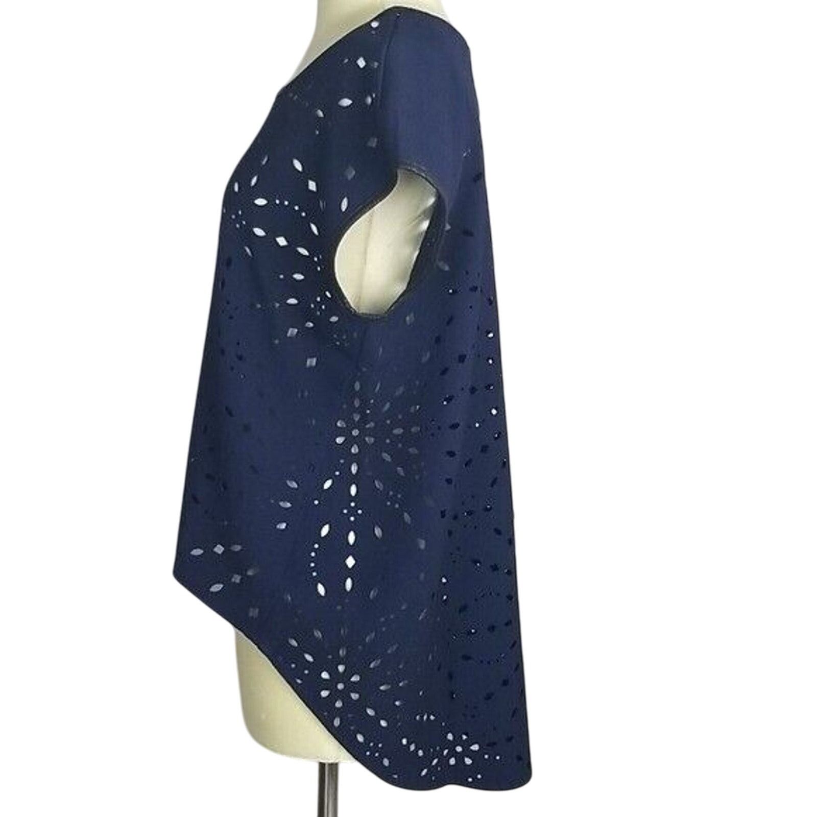 Alberto Alberto Makali Perforated Top S Whisygoth Artsy Asym Topper Size S / US 4 / IT 40 - 3 Thumbnail