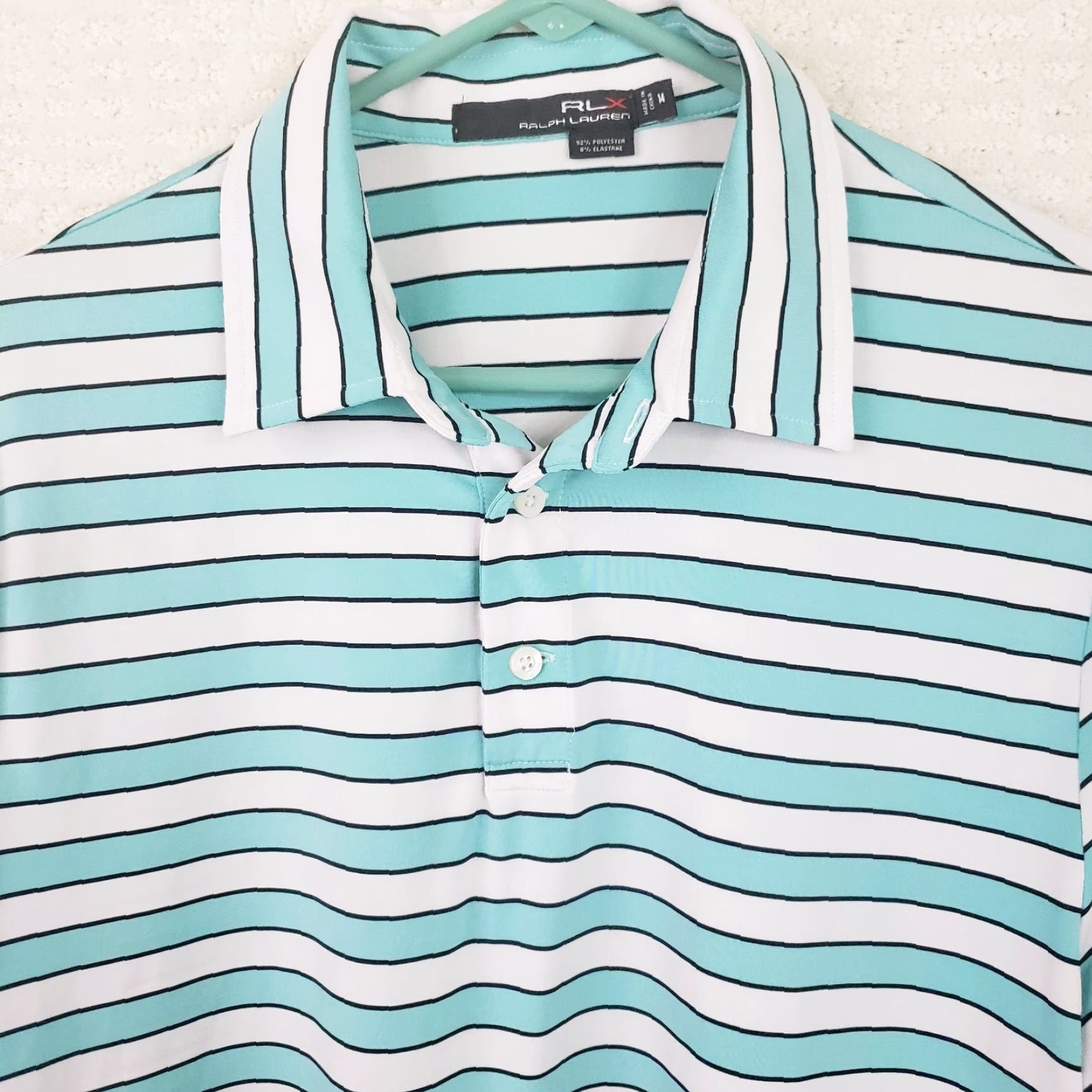 RLX Ralph Lauren RLX Ralph Lauren Polo Shirt Mens M Blue White Short Sleeve Golf Stretch Wicking Size US M / EU 48-50 / 2 - 3 Thumbnail