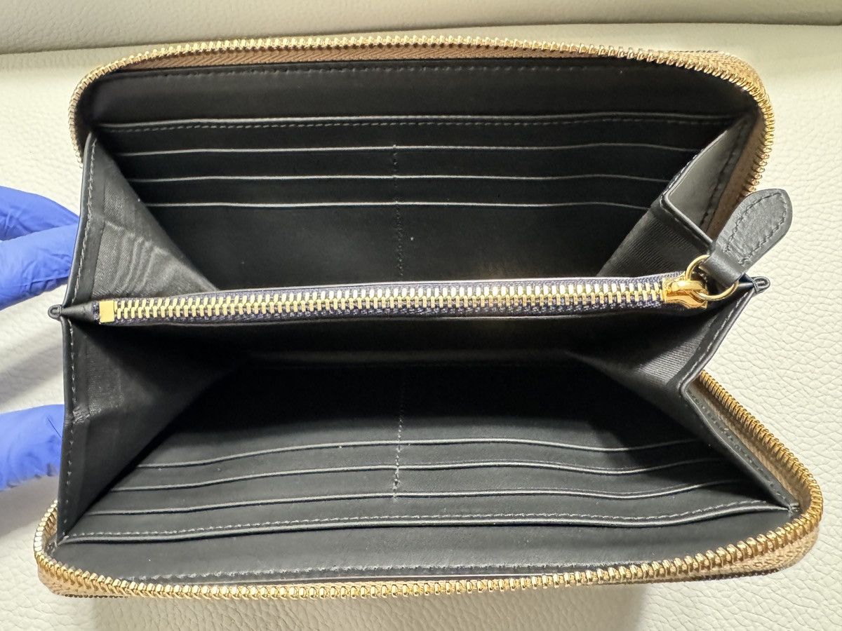 Burberry Burberry Large Check Zip Around Leather Wallet Dark Blue Size ONE SIZE - 10 Thumbnail