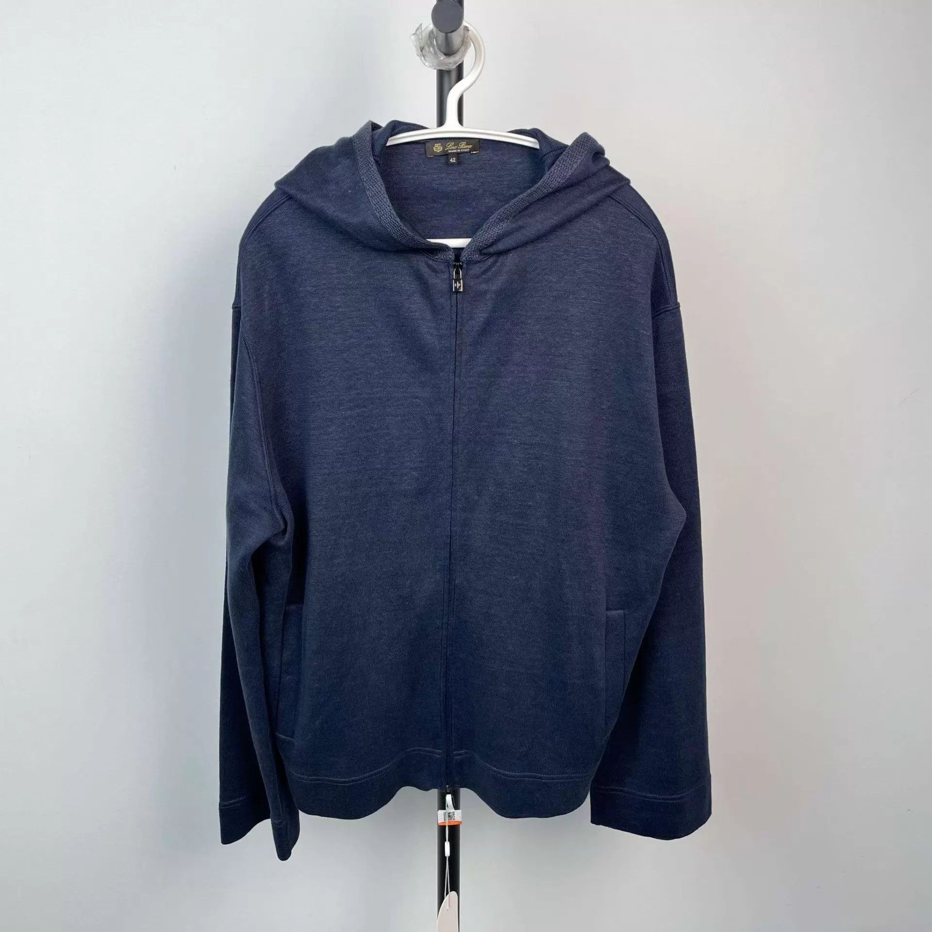 Loro Piana LP 92 New hooded linen cardigan 42 navy blue Size US XS / EU 42 / 0 - 1 Thumbnail