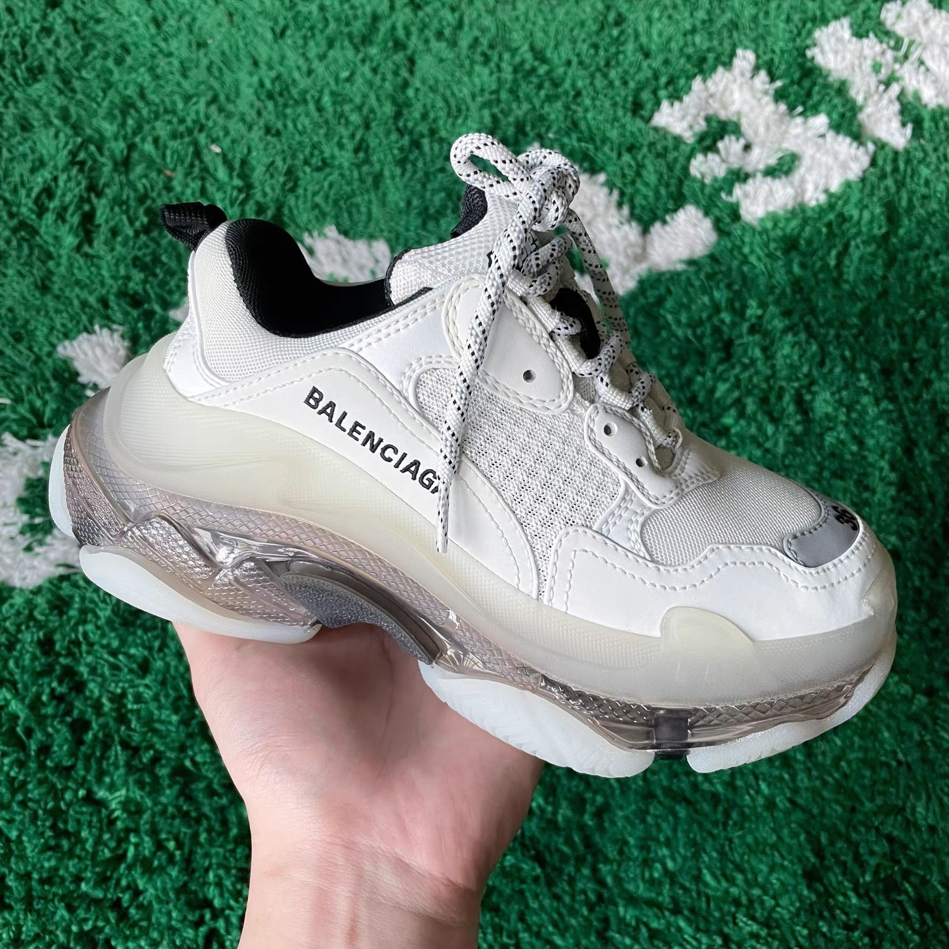 Balenciaga Balenciaga Triple S White Black Sneakers Size US 6 / IT 36 - 3 Thumbnail