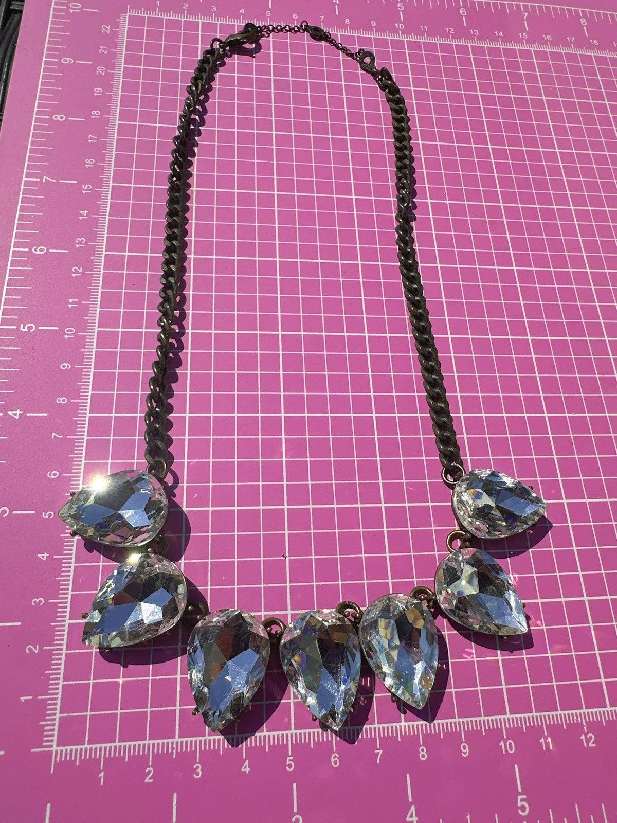 Designer Baublebar vintage Elegant Silver teardrop diamonds Necklace Size ONE SIZE - 3 Thumbnail