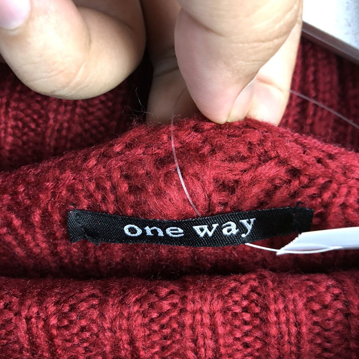 Aran Isles Knitwear × Japanese Brand × Vintage One Way Red Turtle Neck Knitwear crop top #A1563 Size M / US 6-8 / IT 42-44 - 9 Thumbnail