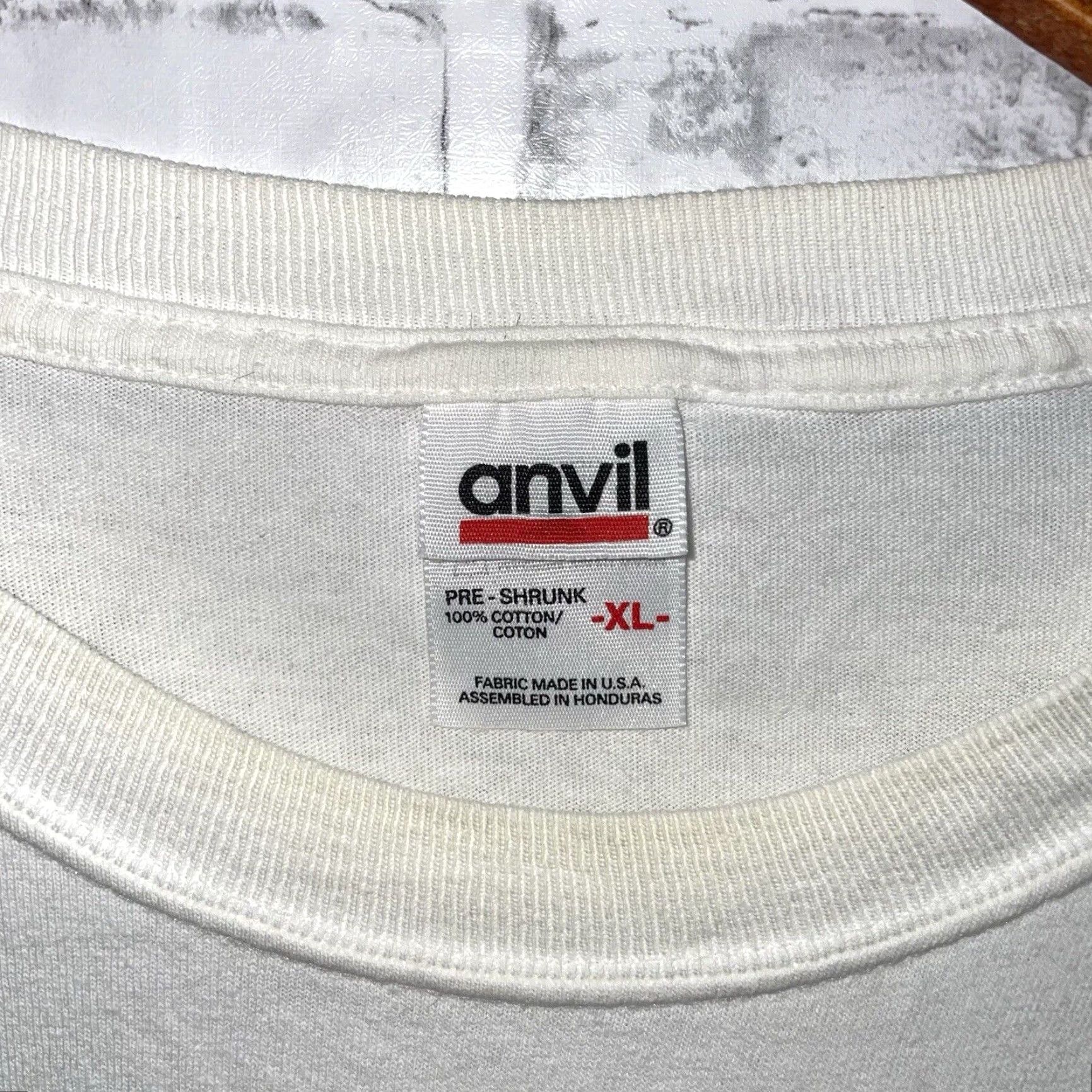 Anvil VTG Anvil Baseball T-Shirt Men's XL White USA Graphic Tee 2001 Modern Fit Boy/Girl? Size US XL / EU 56 / 4 - 4 Thumbnail