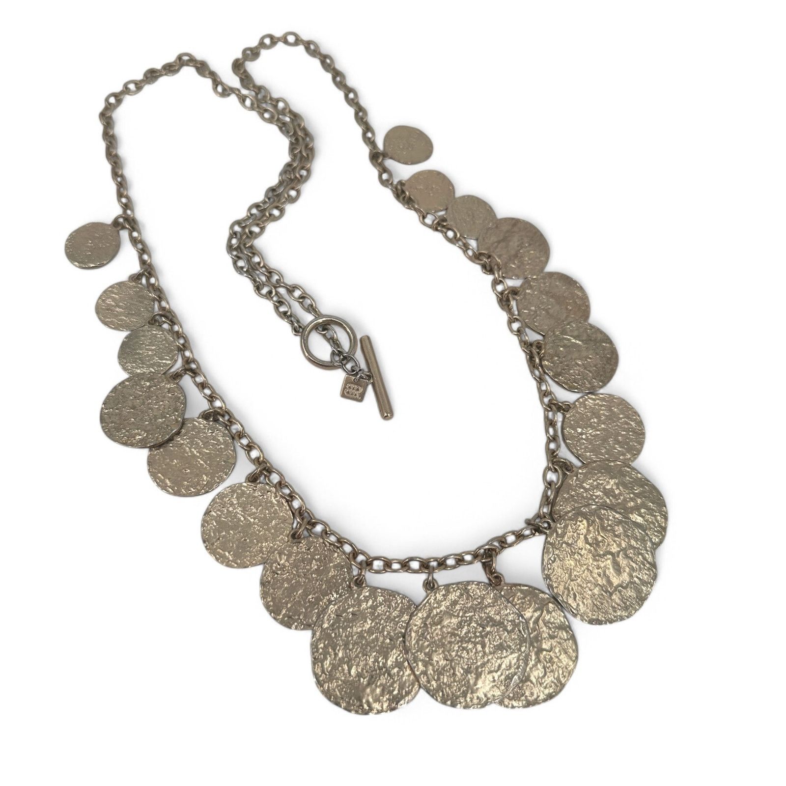 Banana Republic Banana Republic Long Chain Necklace Gold Tone Textured Coin Size ONE SIZE - 3 Thumbnail