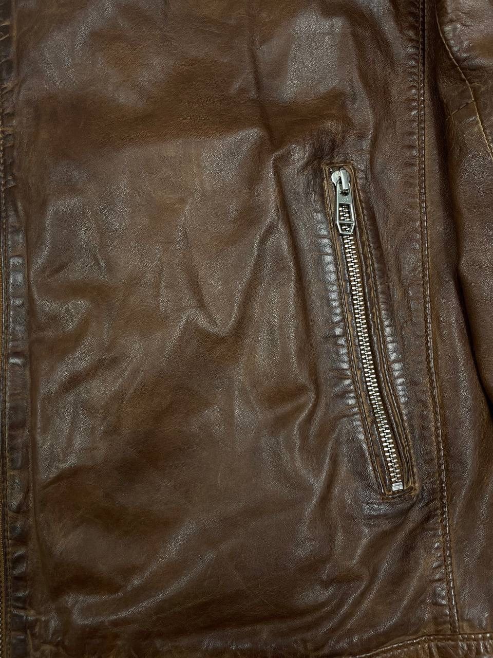 Milestone Milestone Vintage Men Leather Jacket Brown Zip Up Size US XL / EU 56 / 4 - 3 Thumbnail