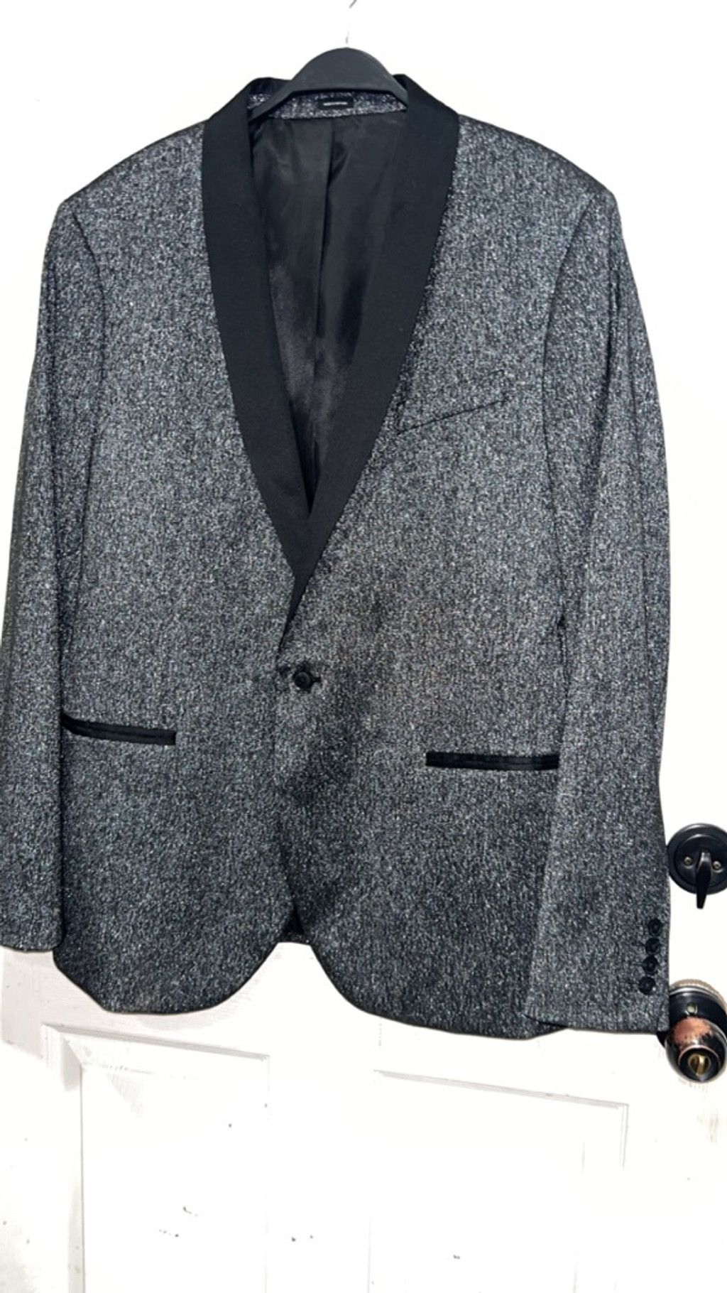 Other Men's JF J.Ferrar Gray & Black Slim Fit Sport Coat 46R Size 46R - 2 Thumbnail
