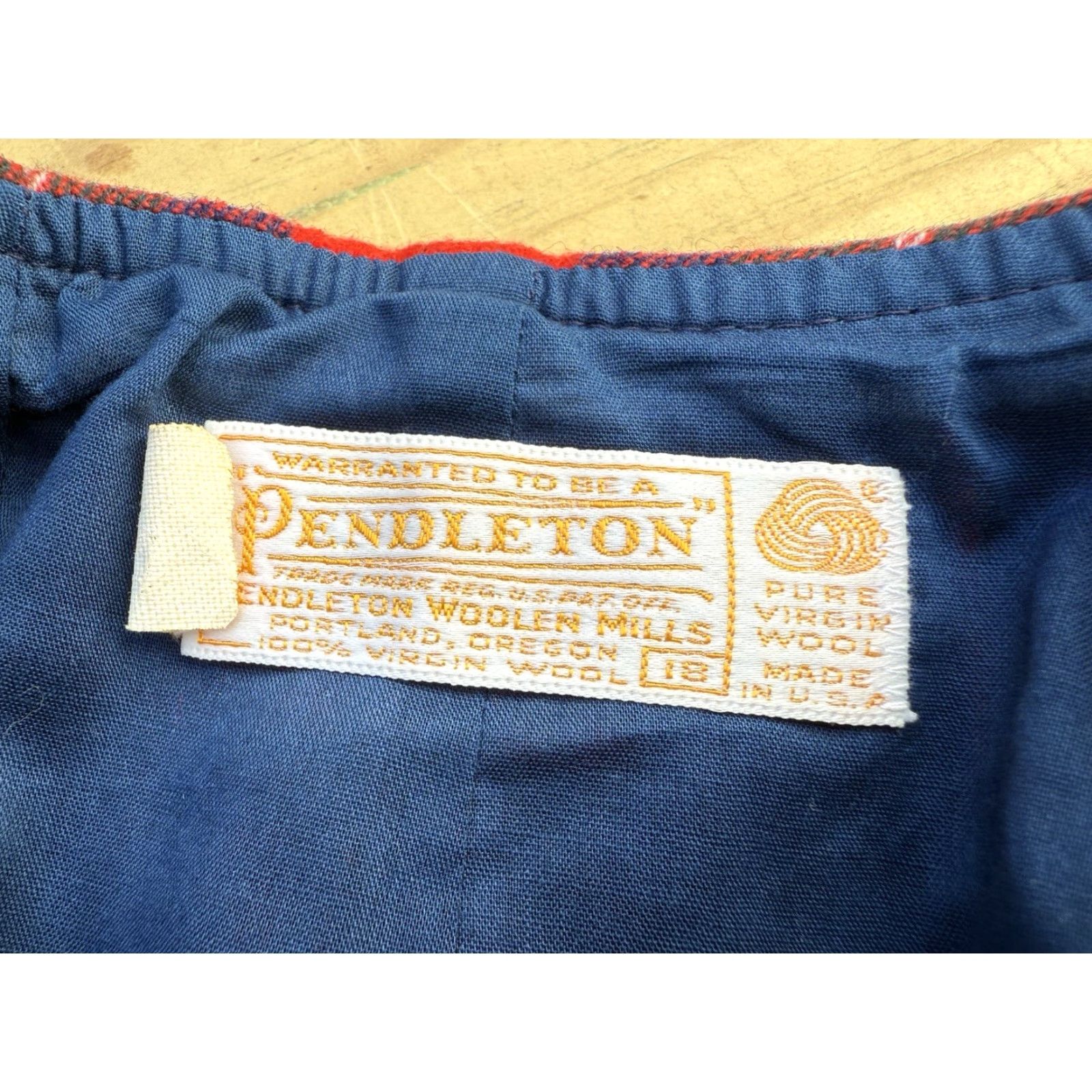 Pendleton VINTAGE Pendleton Wide Leg Flare Wool Plaid Pants Womens 18 Red 70s 32" Inseam NEW Size 40" / US 18 - 3 Thumbnail